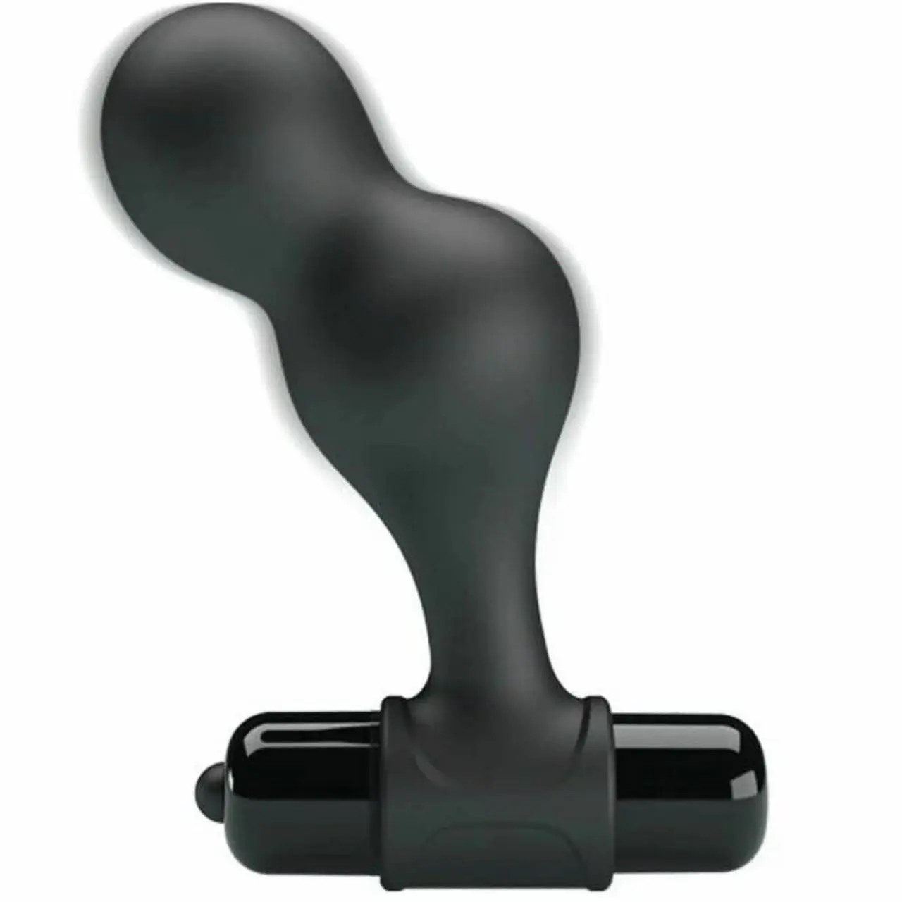MR PLAY Czarny silikonowy wibrator analny 10 trybow, kompaktowy