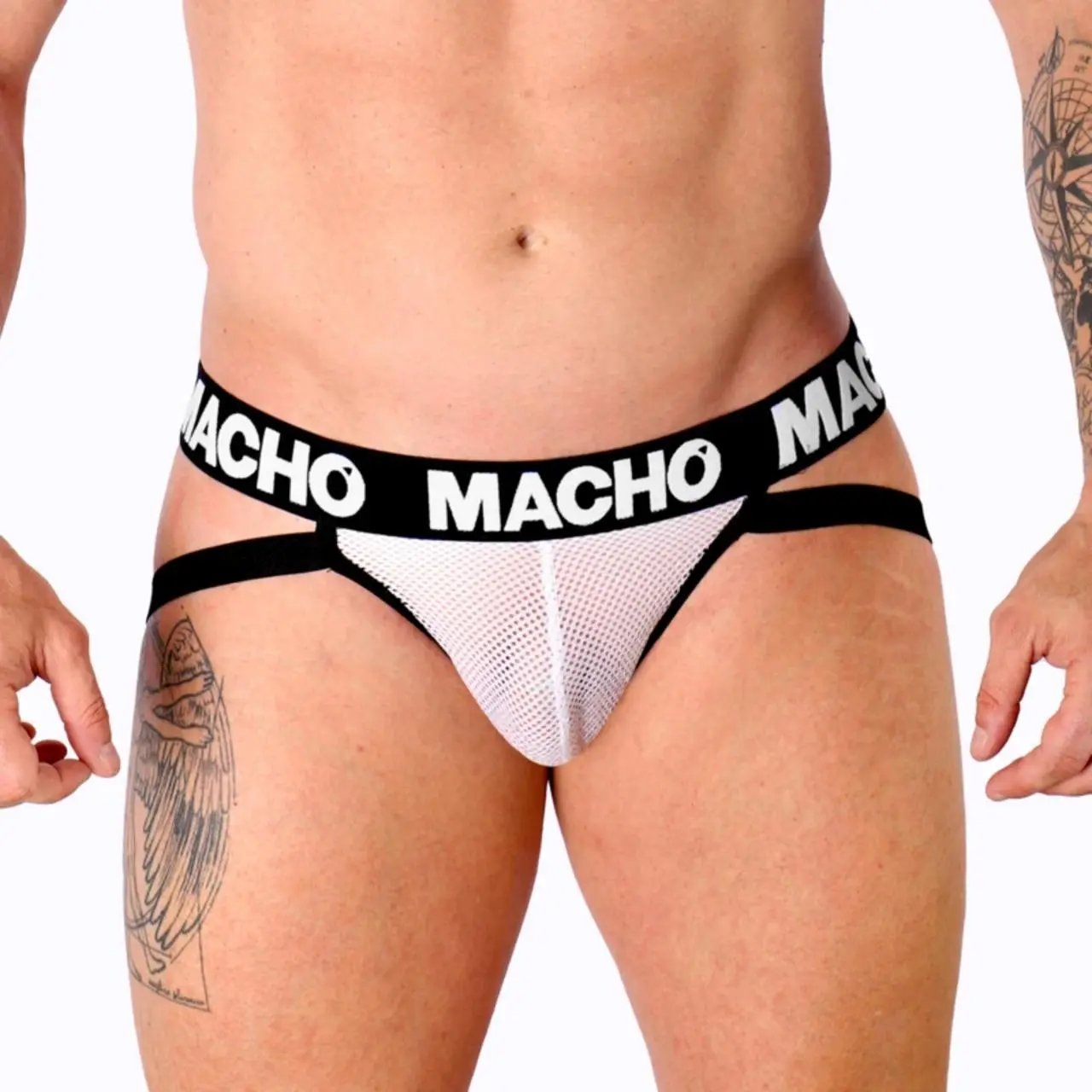 Macho MX26X1 Jock Grid biały S - siateczkowy jockstrap sportowy