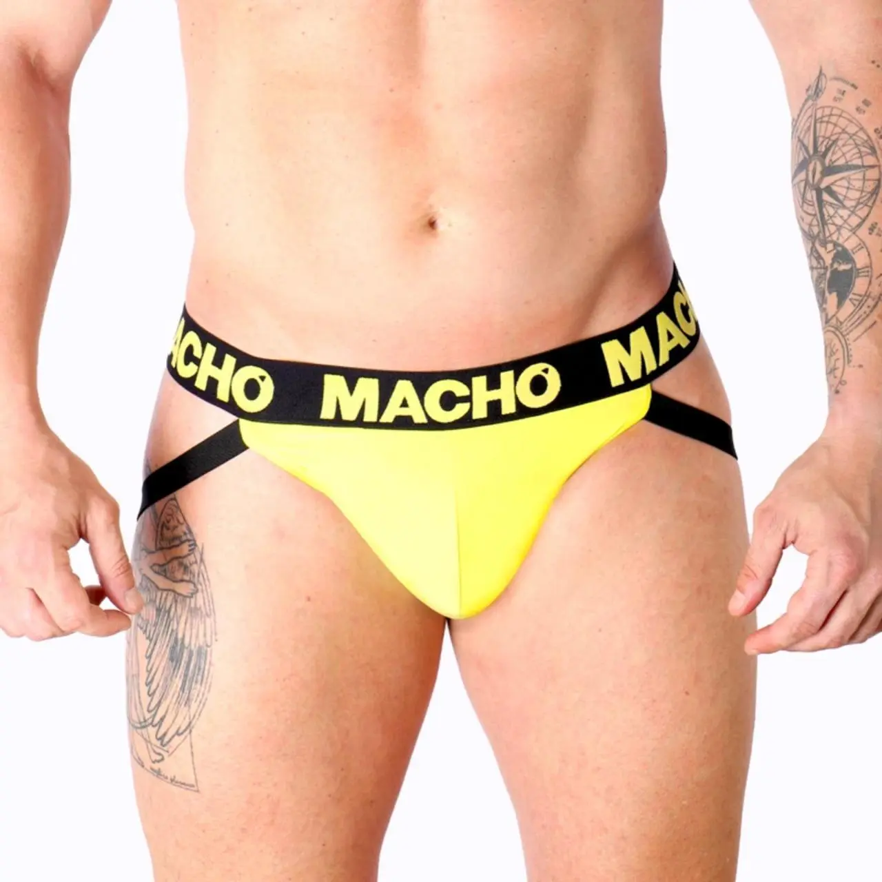 MACHO MX25A Jockstrap Lycra żołty S - sportowa bielizna męska