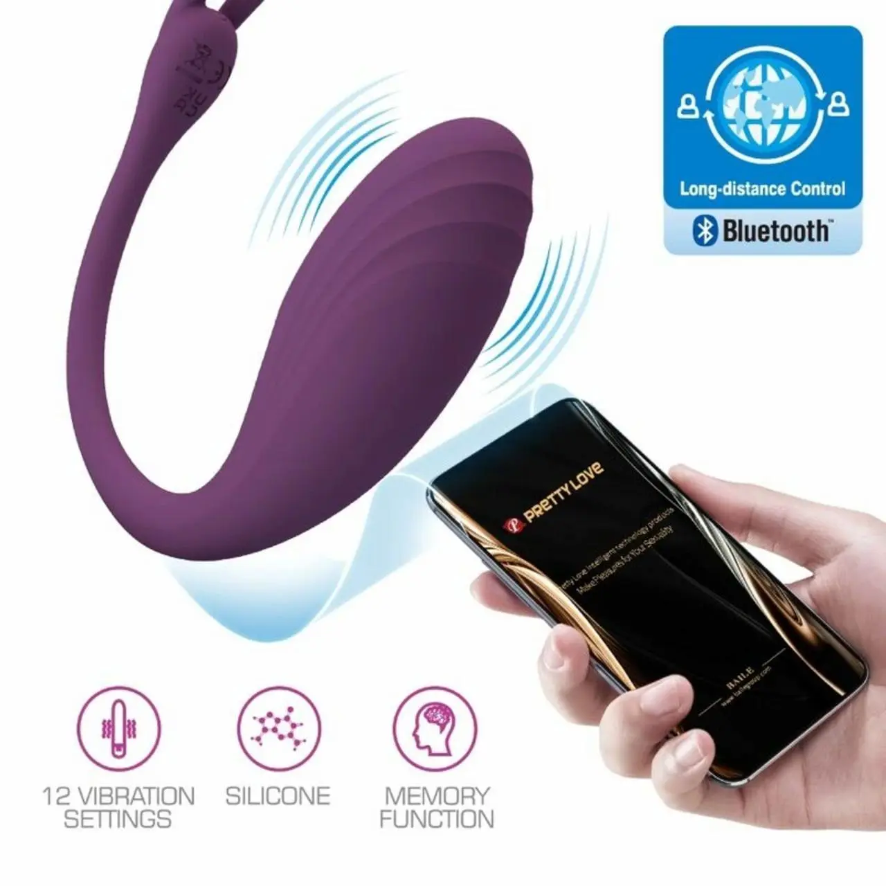 Pretty Love Catalina Wibrator Sterowany Aplikacją Fioletowy USB 12 Trybow