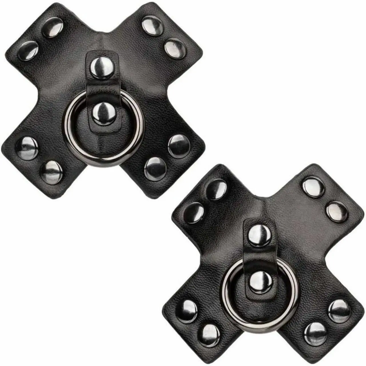 CalExotics Euphoria O-Ring nakładki na piersi czarne, metalowe detale