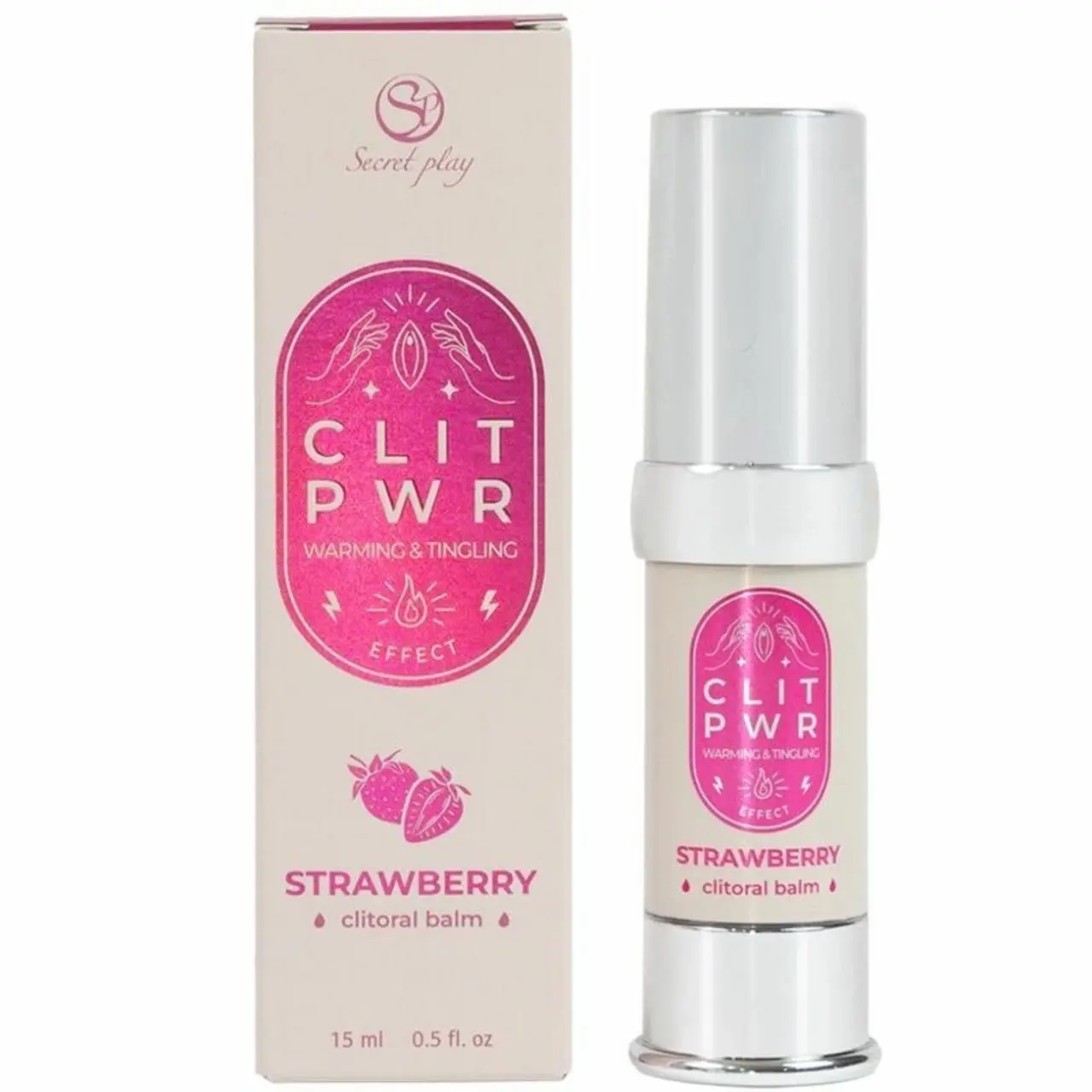 Secret Play Clit Pwr Balsam Truskawkowy 15ml - formuła rozgrzewająca