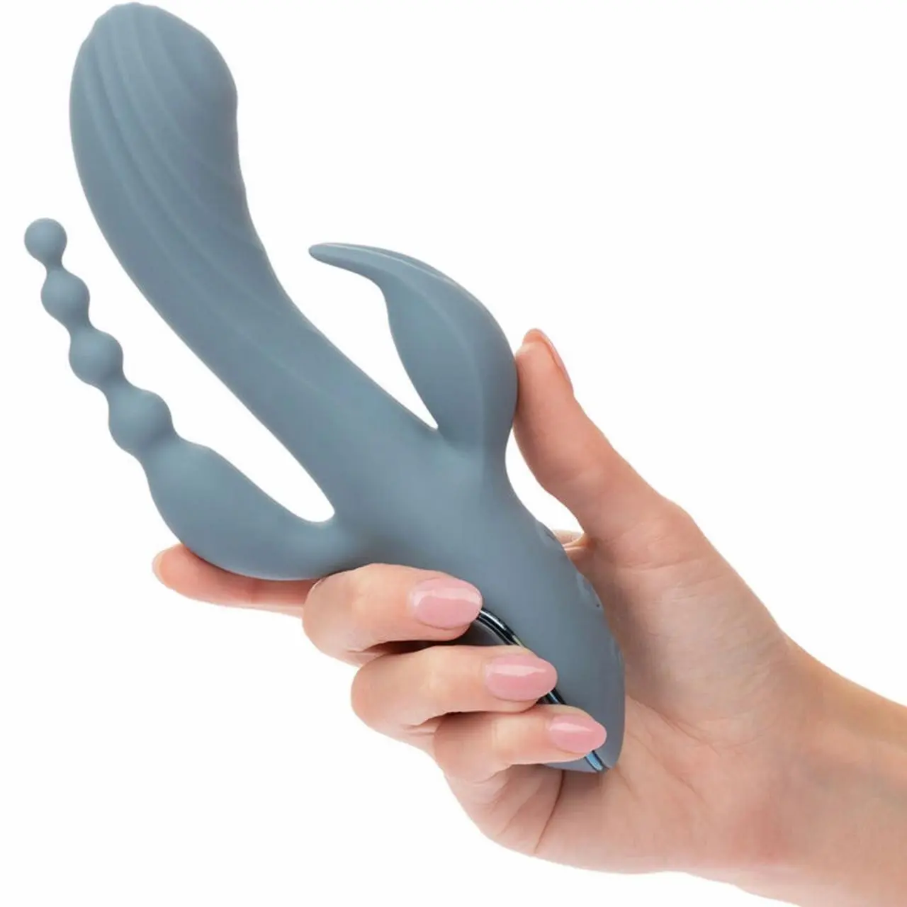CalExotics Triple Ecstasy Szary - Masażer Potrojnego Działania USB