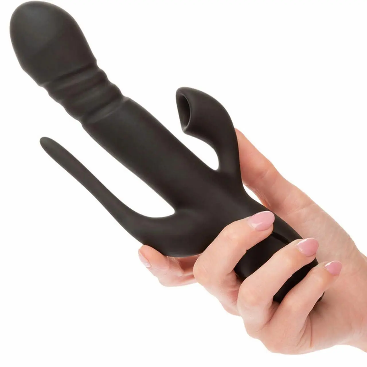 CalExotics Euphoria Triple Action Black - masażer wielofunkcyjny, silikonowy