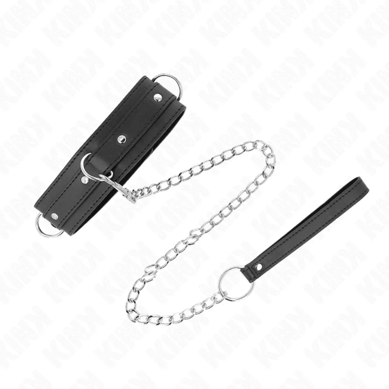 KINK Obroża z Smyczą 65cm, 3 Pierścienie, Model 1, Regulacja 38-49cm