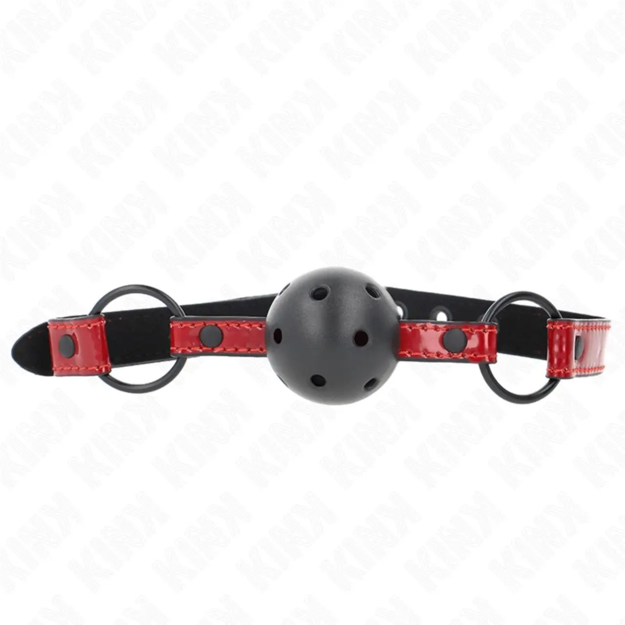 KINK Piłka Skorzana Gag 4,5 cm - Regulowany Pasek 41-59 cm, Czarna
