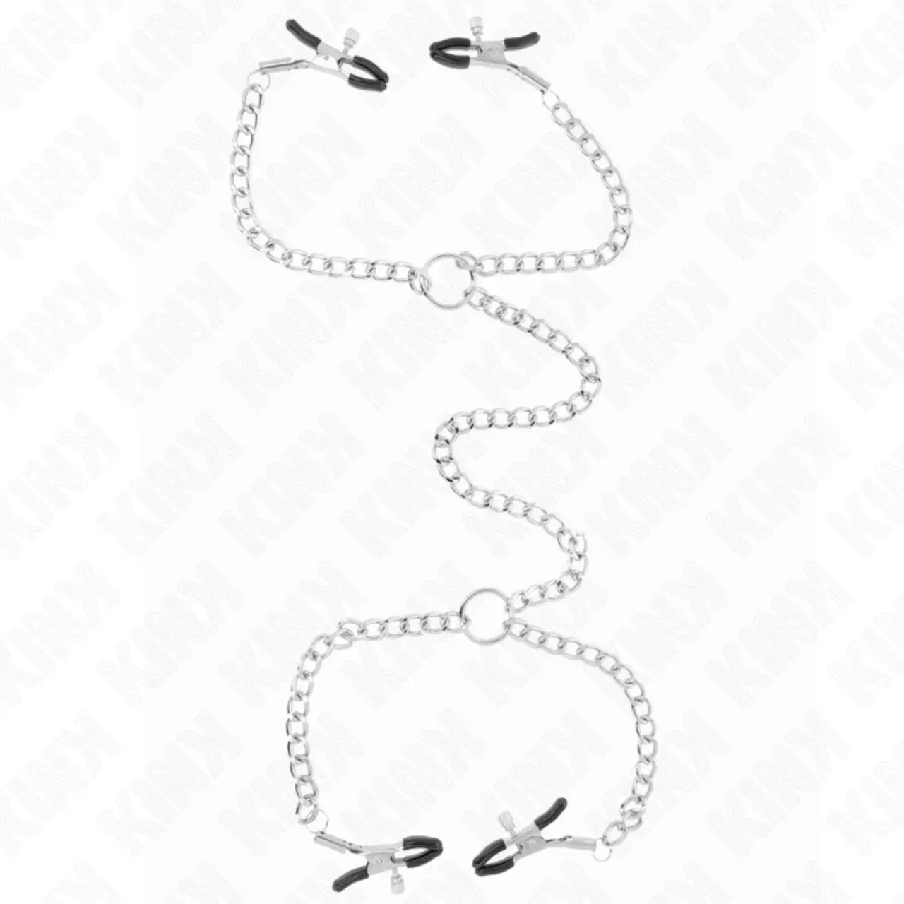 KINK Zestaw 4 zaciskow z łańcuszkami 32 cm - metalowe, z łańcuszkami 14 cm
