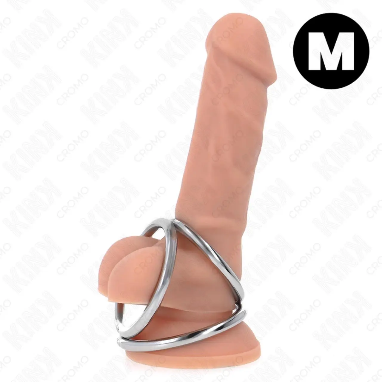 KINK Metalowy pierścień anatomiczny trojkątny chrom 3,8-5 cm Model 2