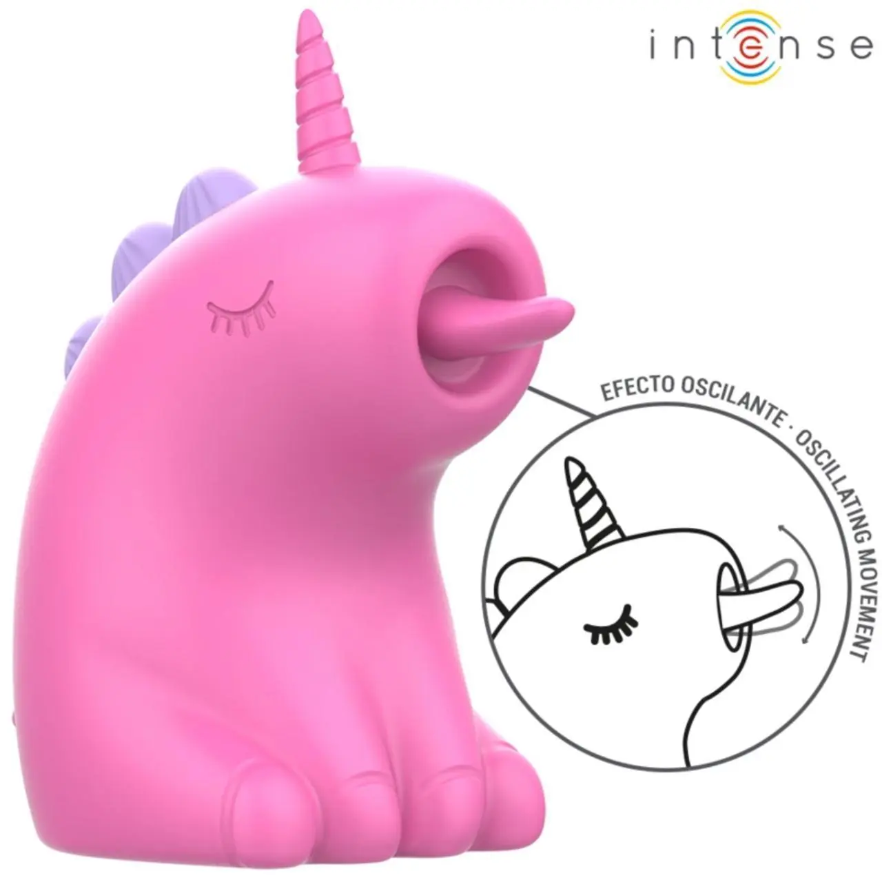 Intense Pinkie 360 - obrotowy stymulator z motywem jednorożca, fuksja