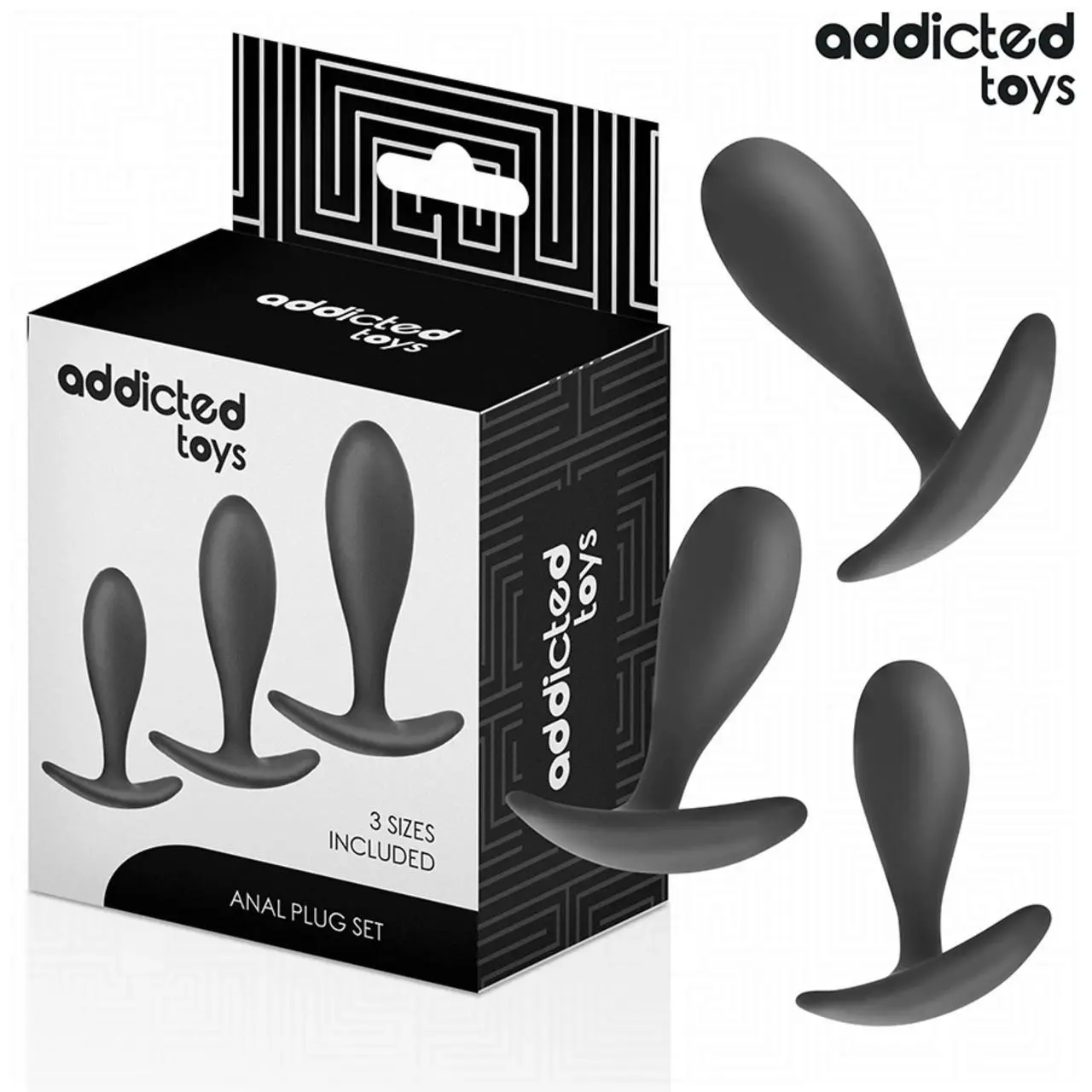 Addicted Toys Zestaw 3 anatomicznych zatyczek silikonowych, model 2