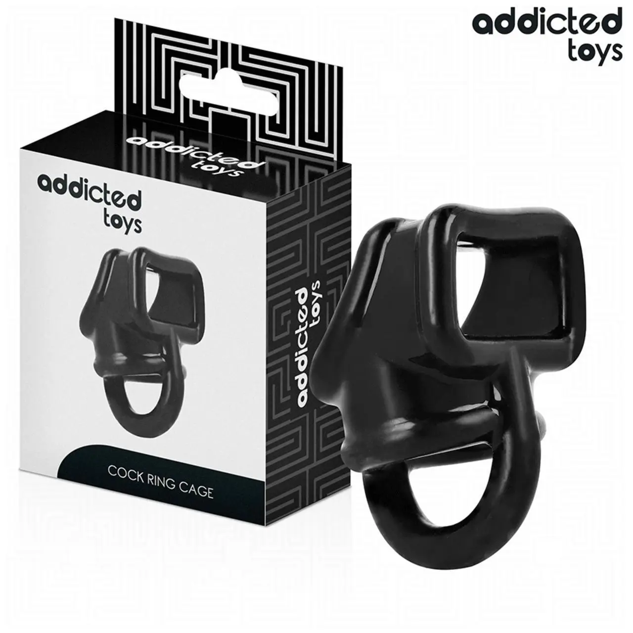 Addicted Toys pierścień wspierający w formie klatki, czarny, 69 mm