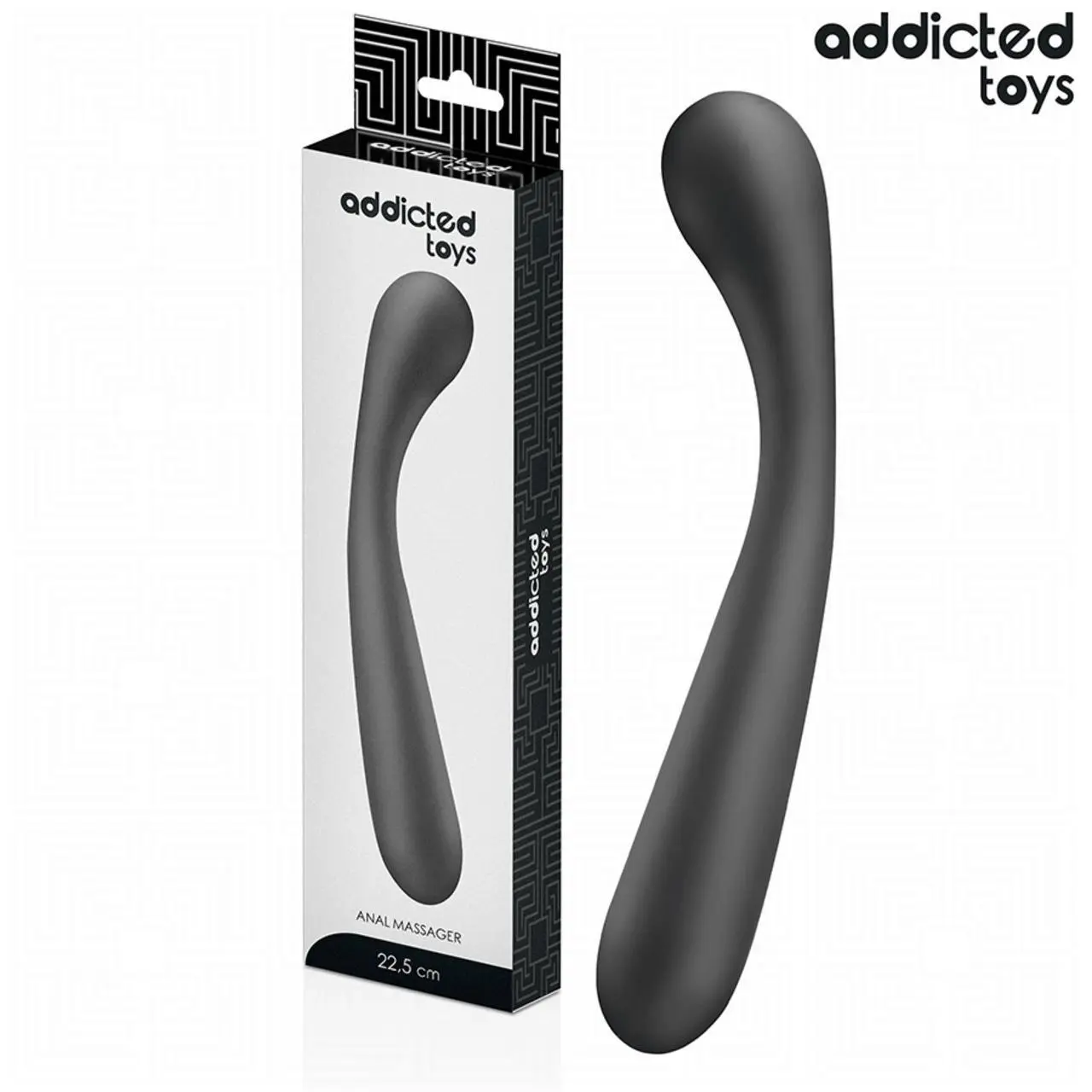 Addicted Toys masażer anatomiczny silikonowy 22,5 cm czarny