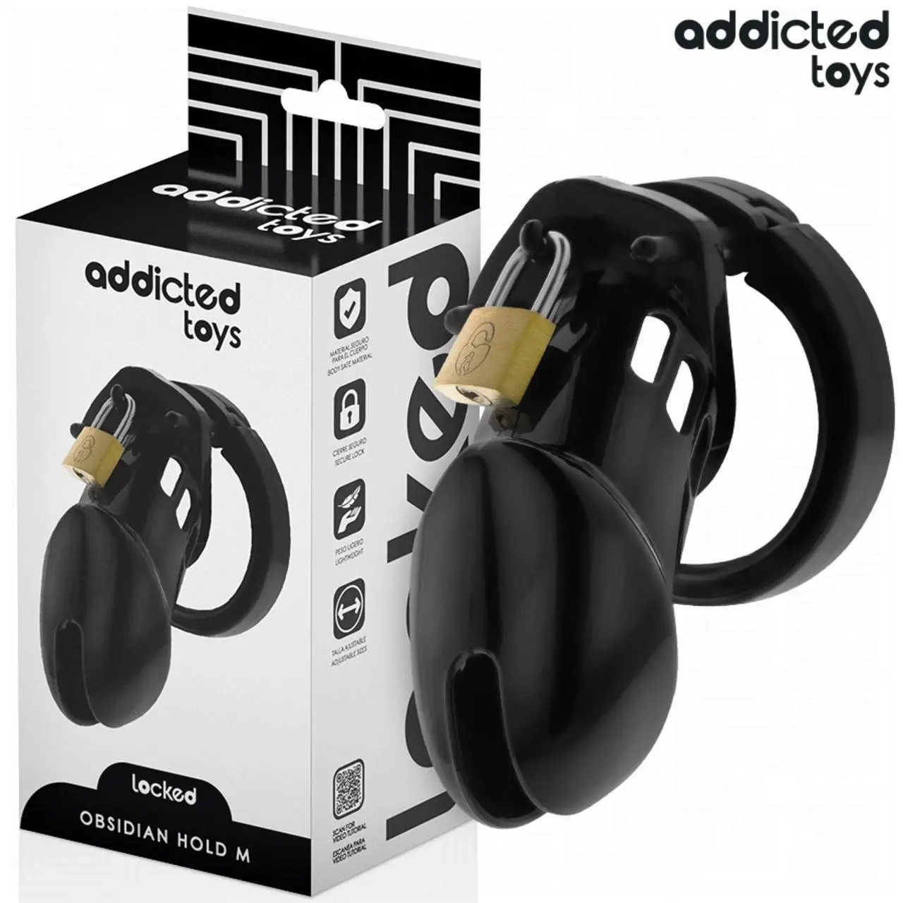 Addicted Toys Locked Obsidian Hold klatka zabezpieczająca M