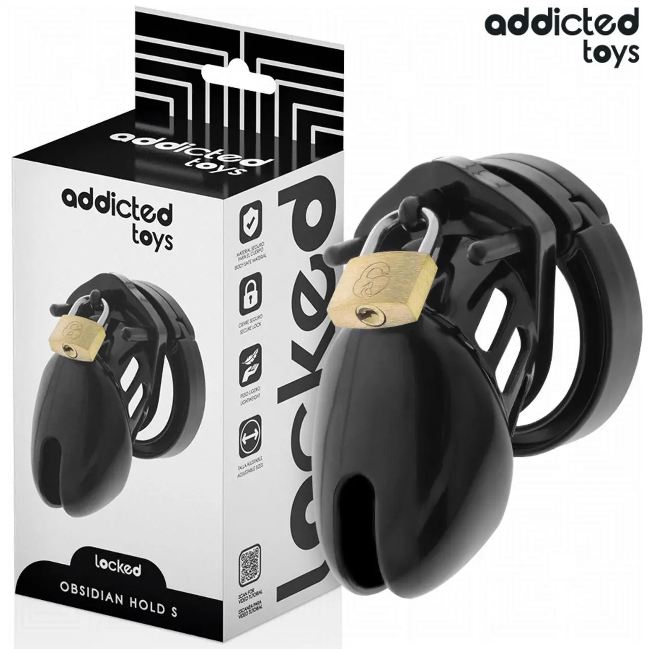 Addicted Toys Locked Obsidian Hold system blokujący Rozmiar S