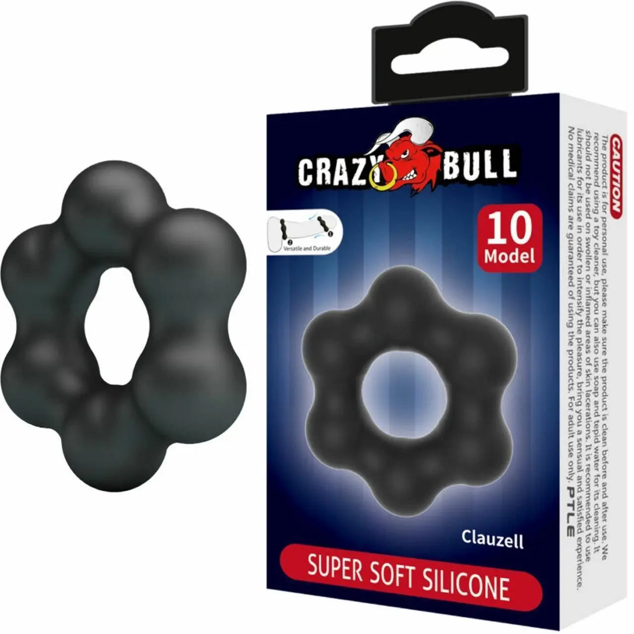 Crazy Bull Clauzell Model 10 silikonowy pierścień regulowany czarny 60 mm