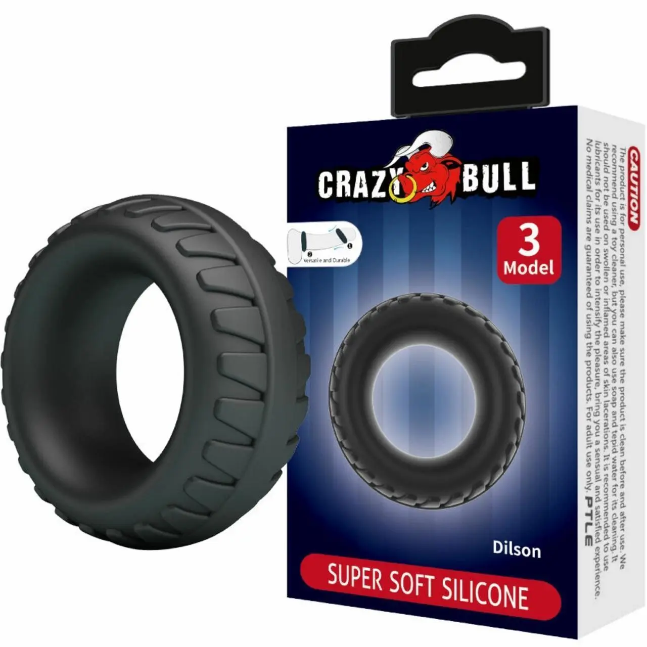 Crazy Bull Dilson Model 3 silikonowy pierścień regulowany czarny 50 mm