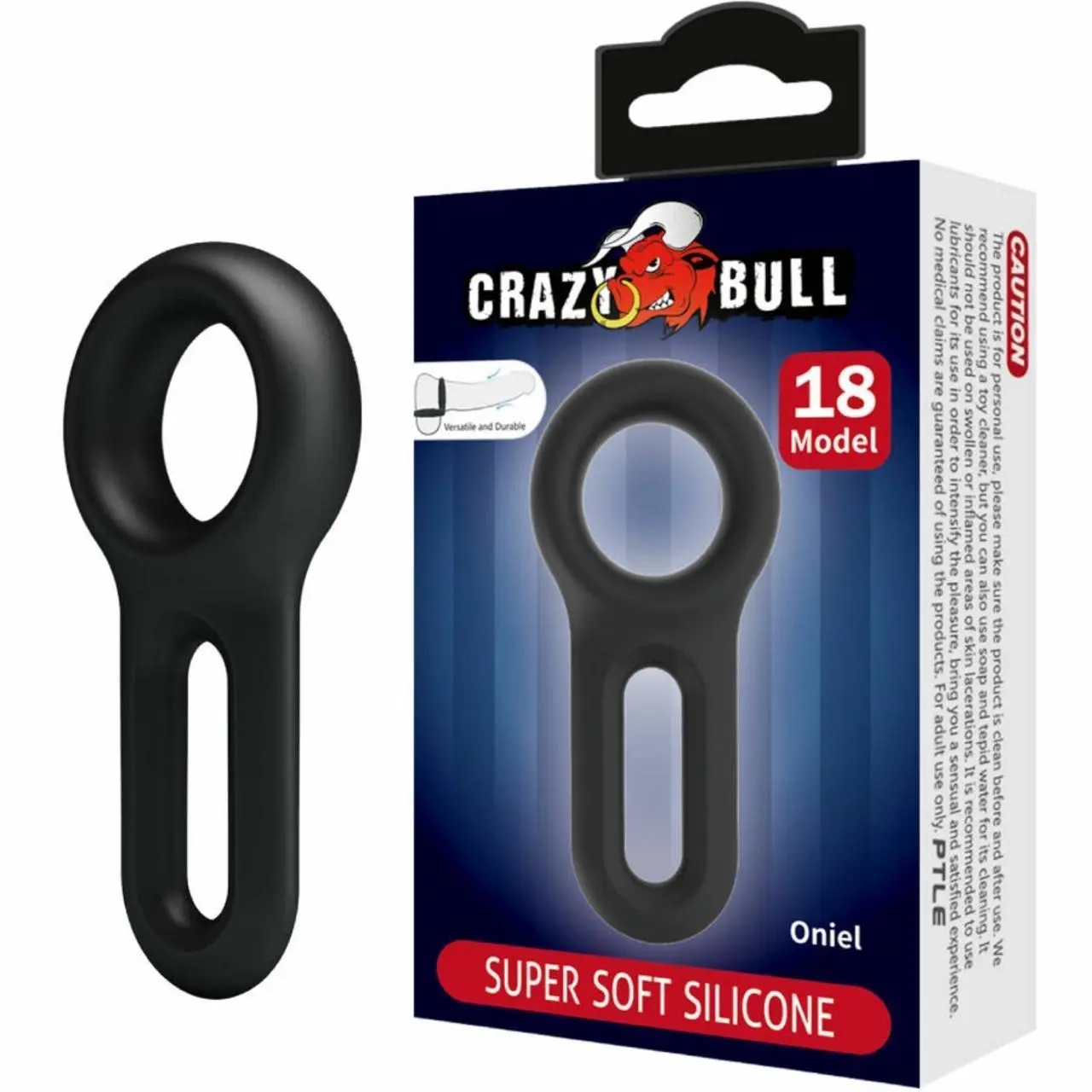 Crazy Bull Oniel Model 18 - silikonowy pierścień regulowany, czarny