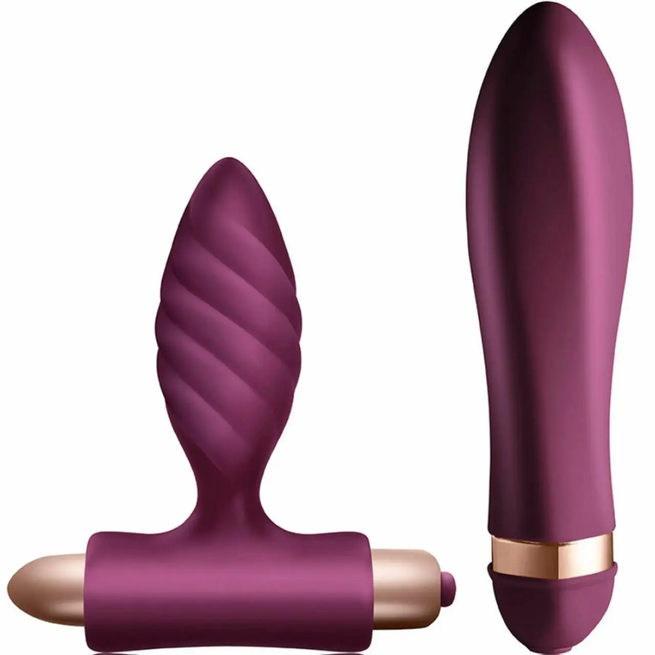 Climaximum Desire - Zestaw wibrujący skręcony + korek anatomiczny, silikon, wodoodporny