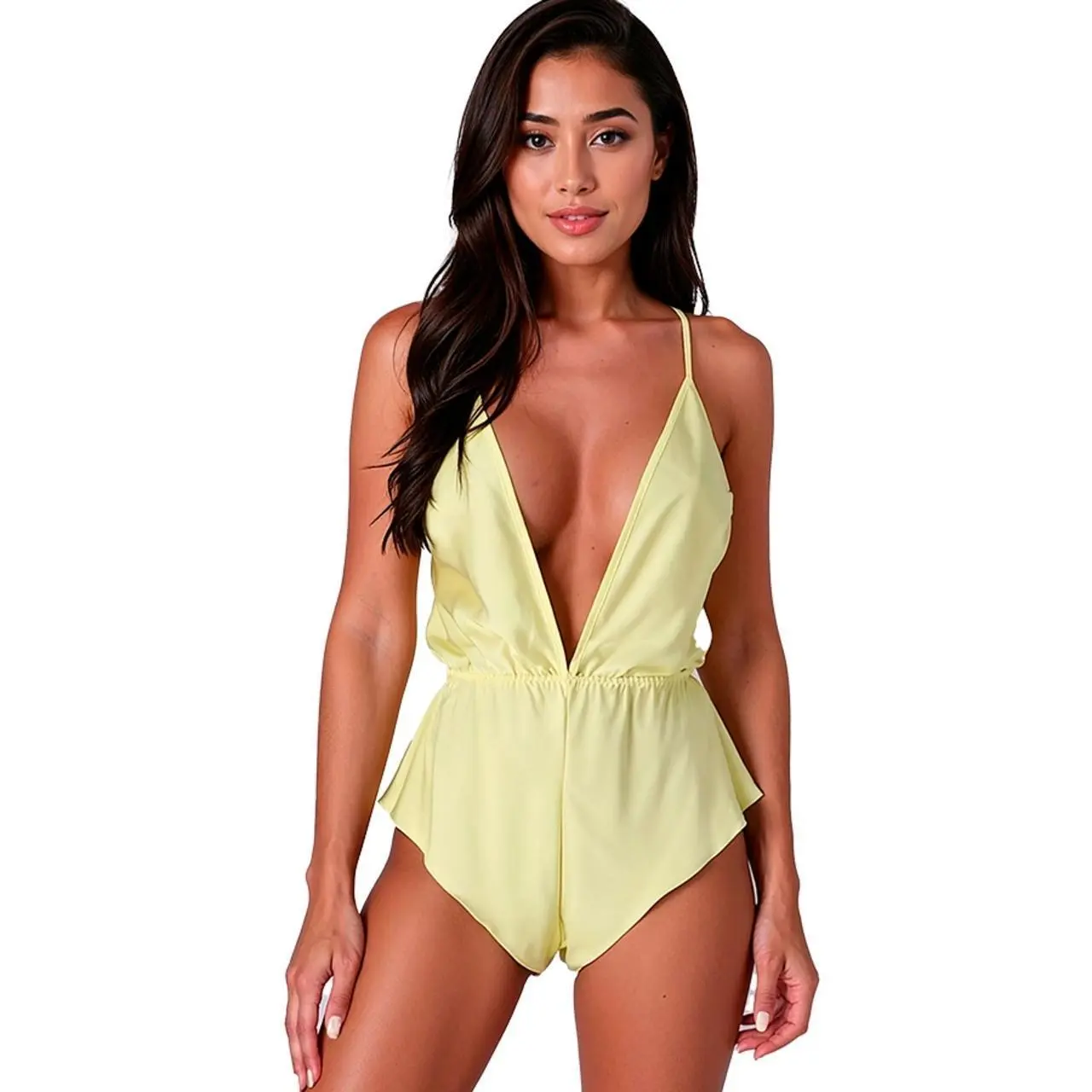 Passion SENSIE Body satynowe cytrynowe L/XL regulowane ramiączka