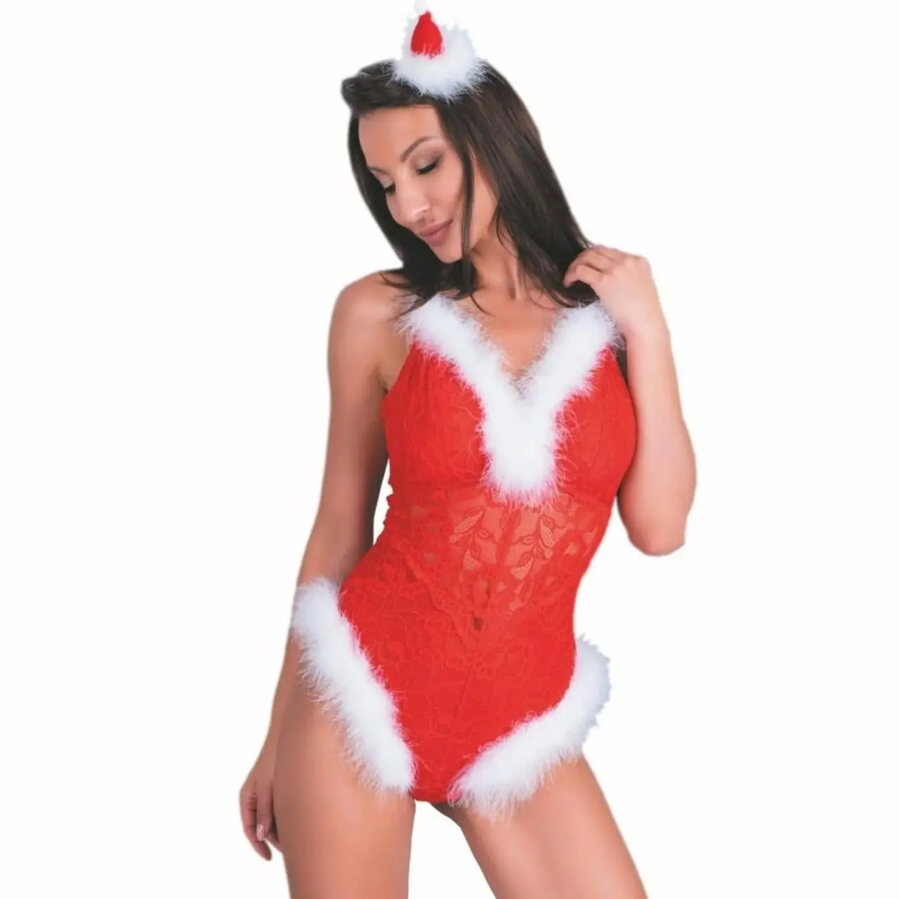 LivCo Corsetti Fashion LC 90706 Body świąteczne L/XL czerwone eleganckie