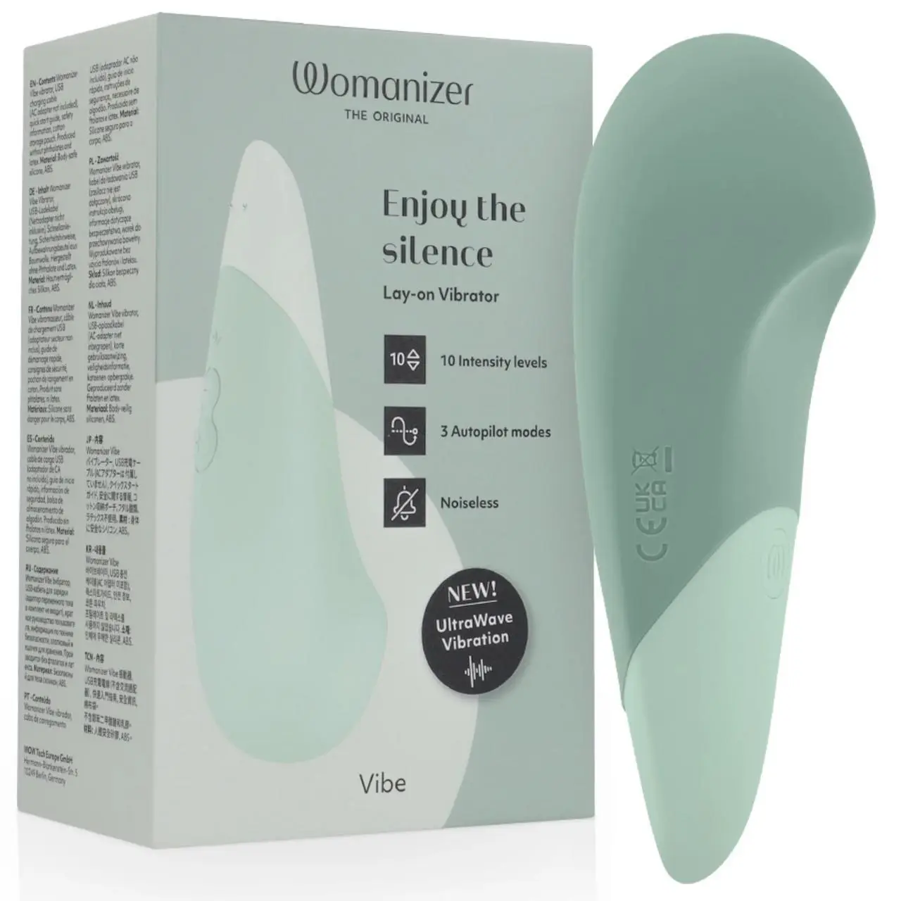 Womanizer Vibe Lay-On Sage - cichy model z technologią UltraWave, IPX7