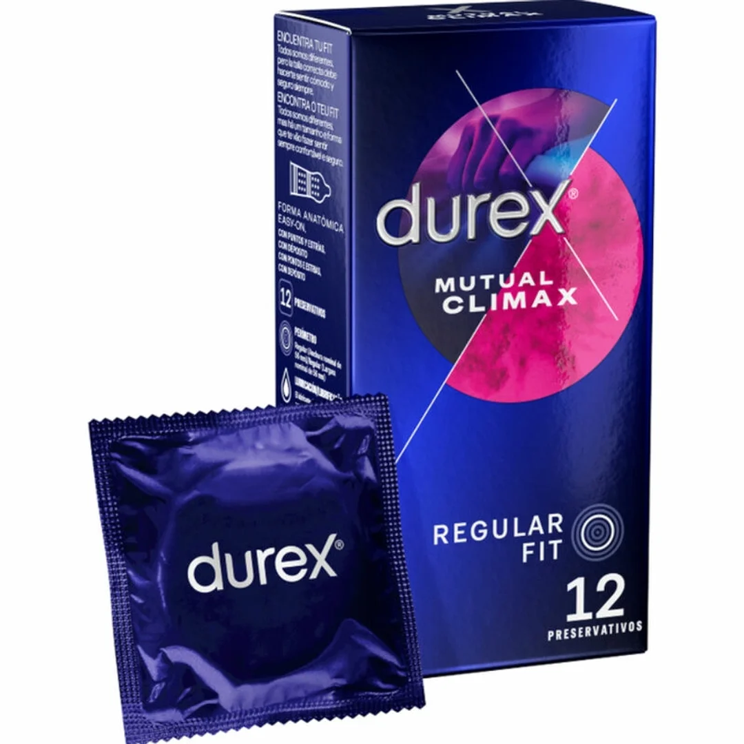 Durex Mutual Climax 12 sztuk - anatomiczne, teksturowane, benzokaina
