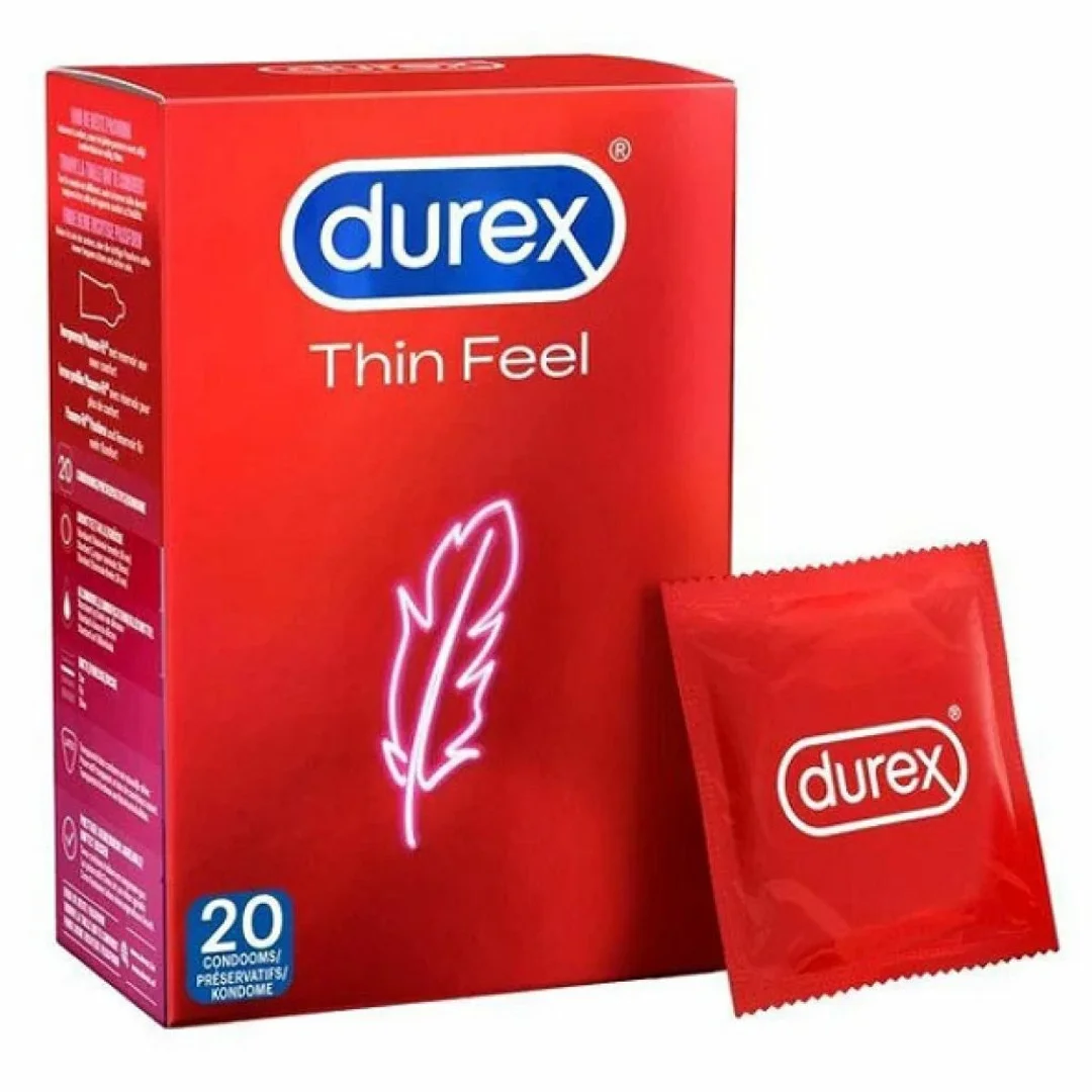 Durex Thin Feel 20 szt - cienkie prezerwatywy, standardowy rozmiar