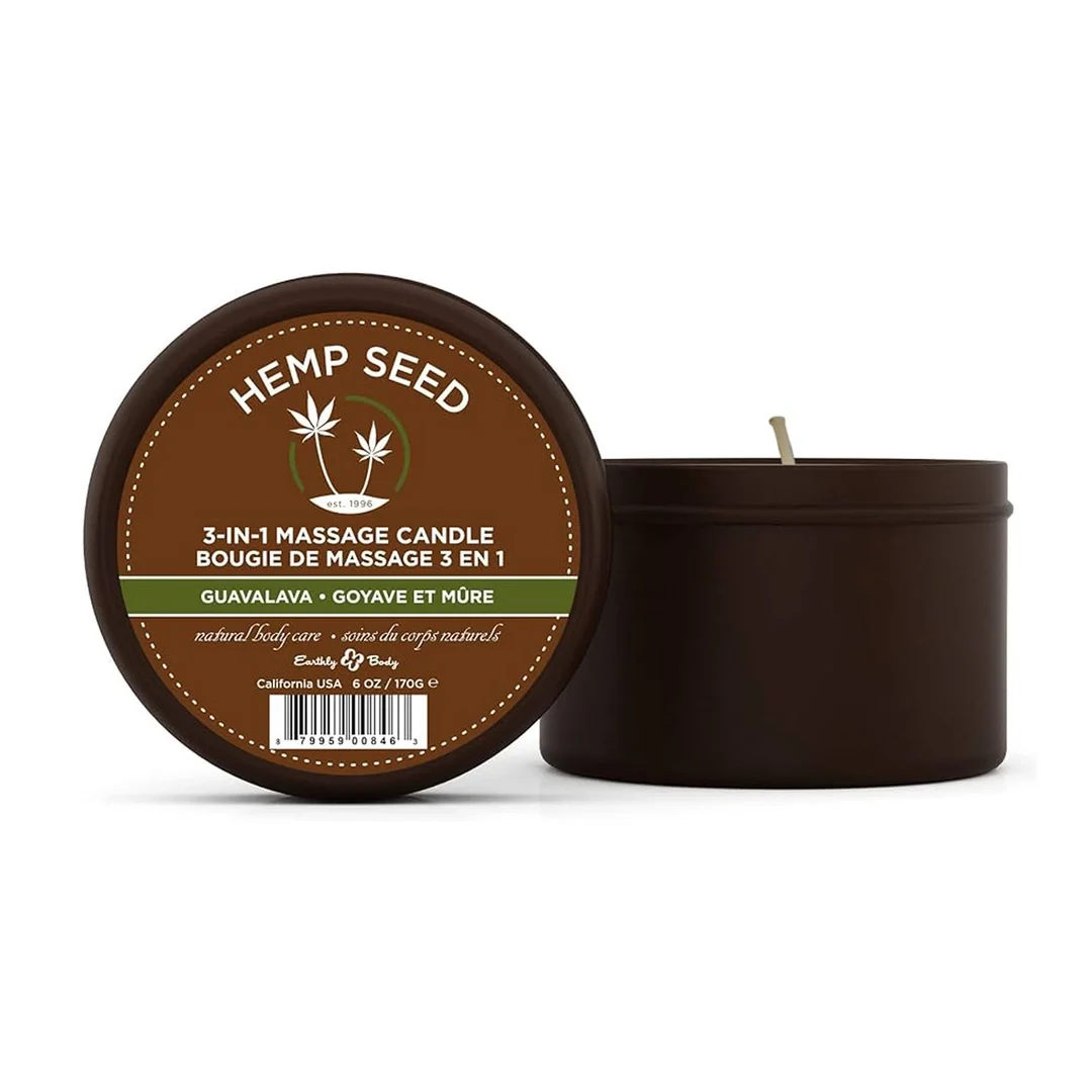 Earthly Body Świeca do masażu Guawa 170g - odżywczy olejek 3w1