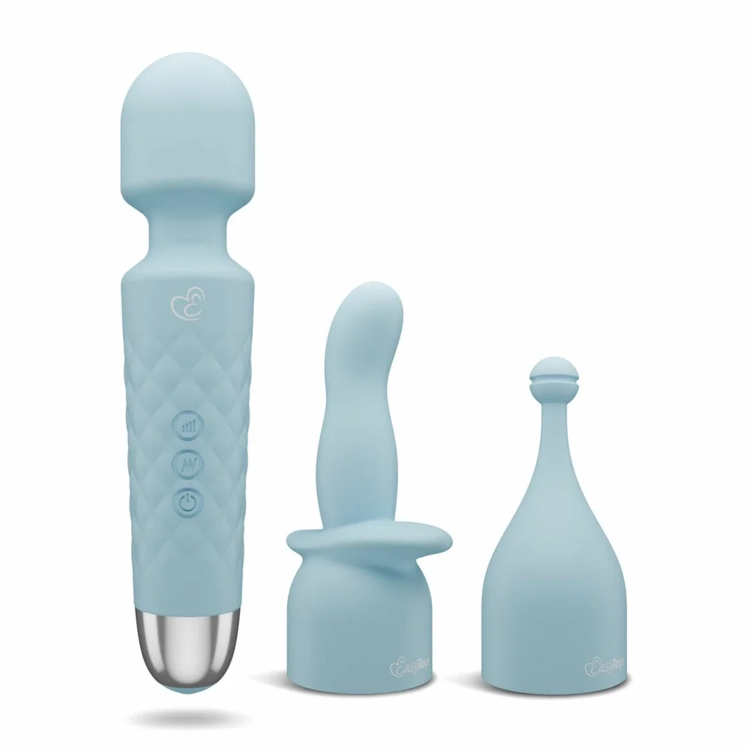 EasyToys Wand Collection Mini Masażer USB 18 trybow Niebieski