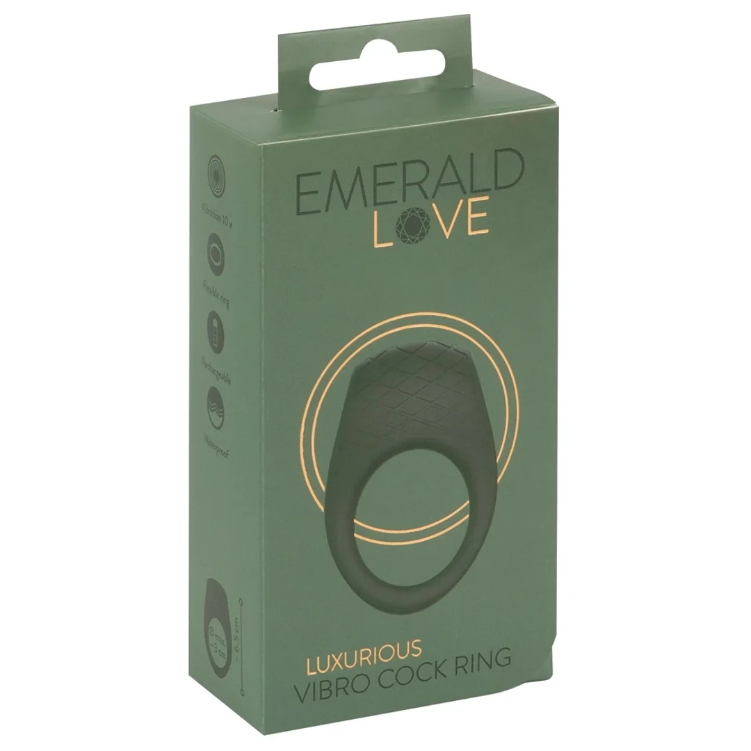 Emerald Love Luxurious Vibro Ring - silikonowy pierścień z 10 trybami