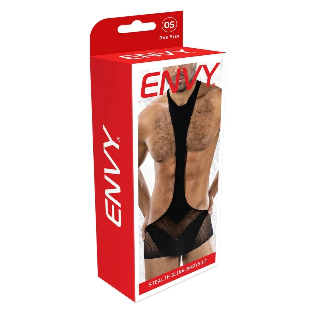 ENVY STEALTH SLING BODYSUIT BLACK OS - elastyczny body męski czarny