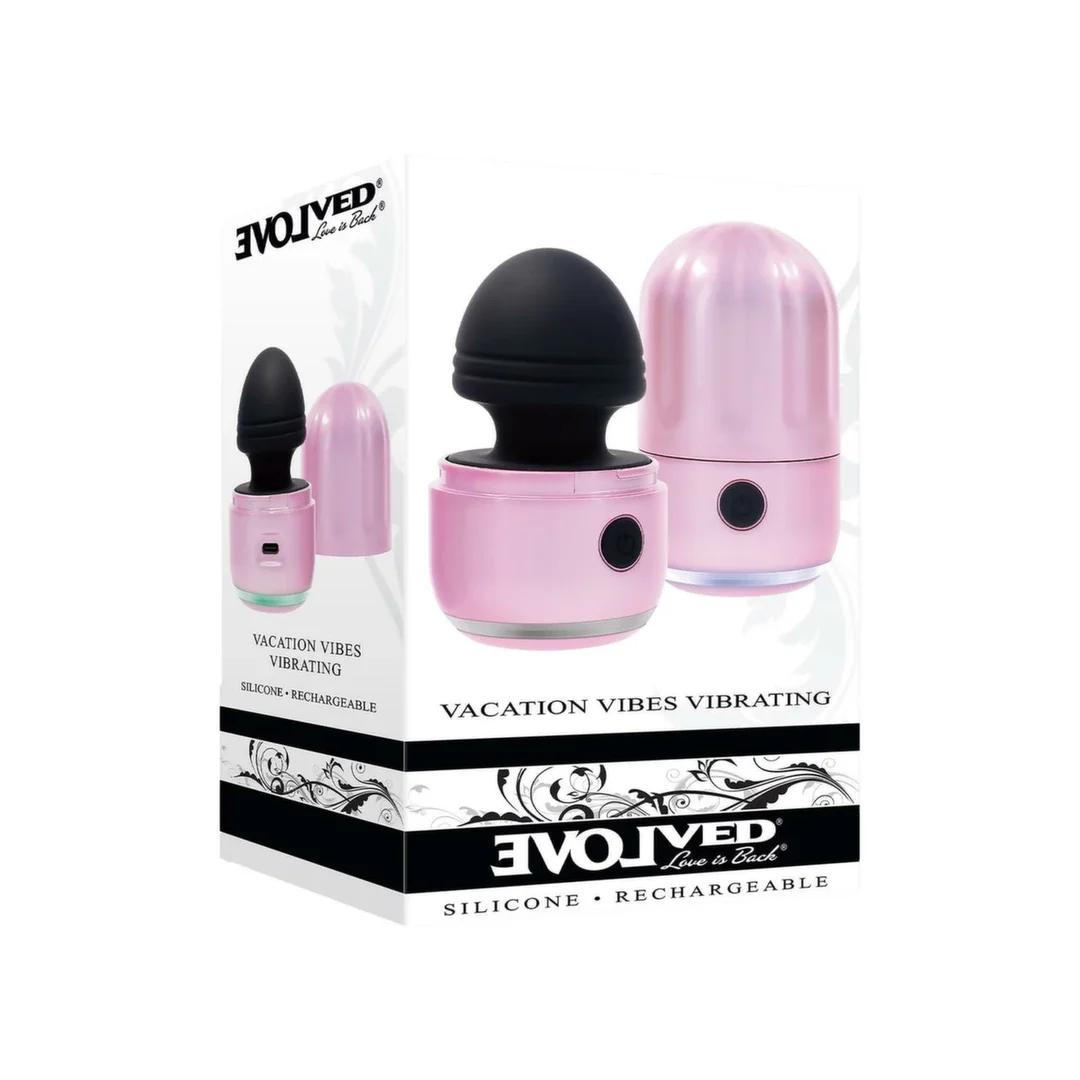 EVOLVED VACATION VIBES VIBRATING rożowy mini masażer USB-C wodoodporny