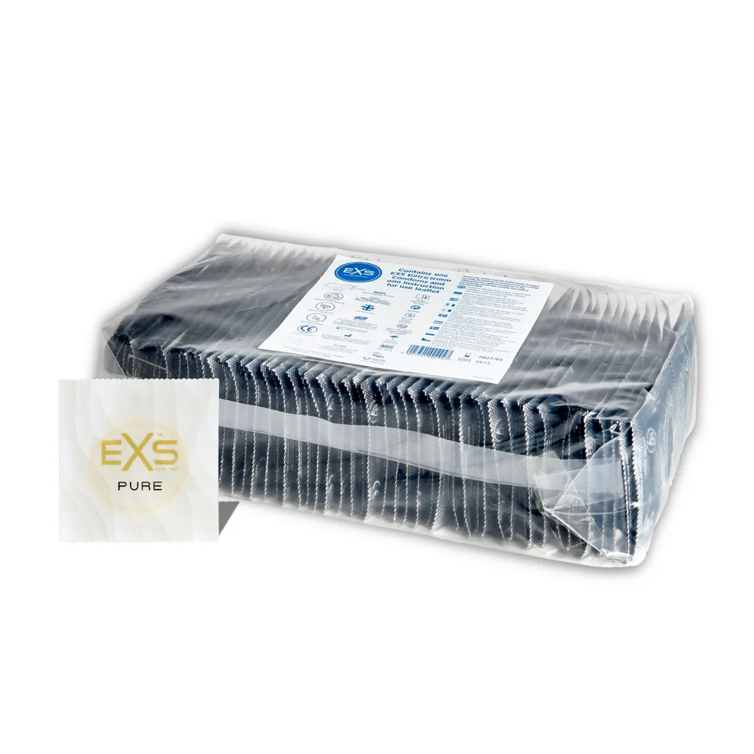 EXS Pure 100 szt. ultracienkie prezerwatywy bez zapachu, ekologiczne
