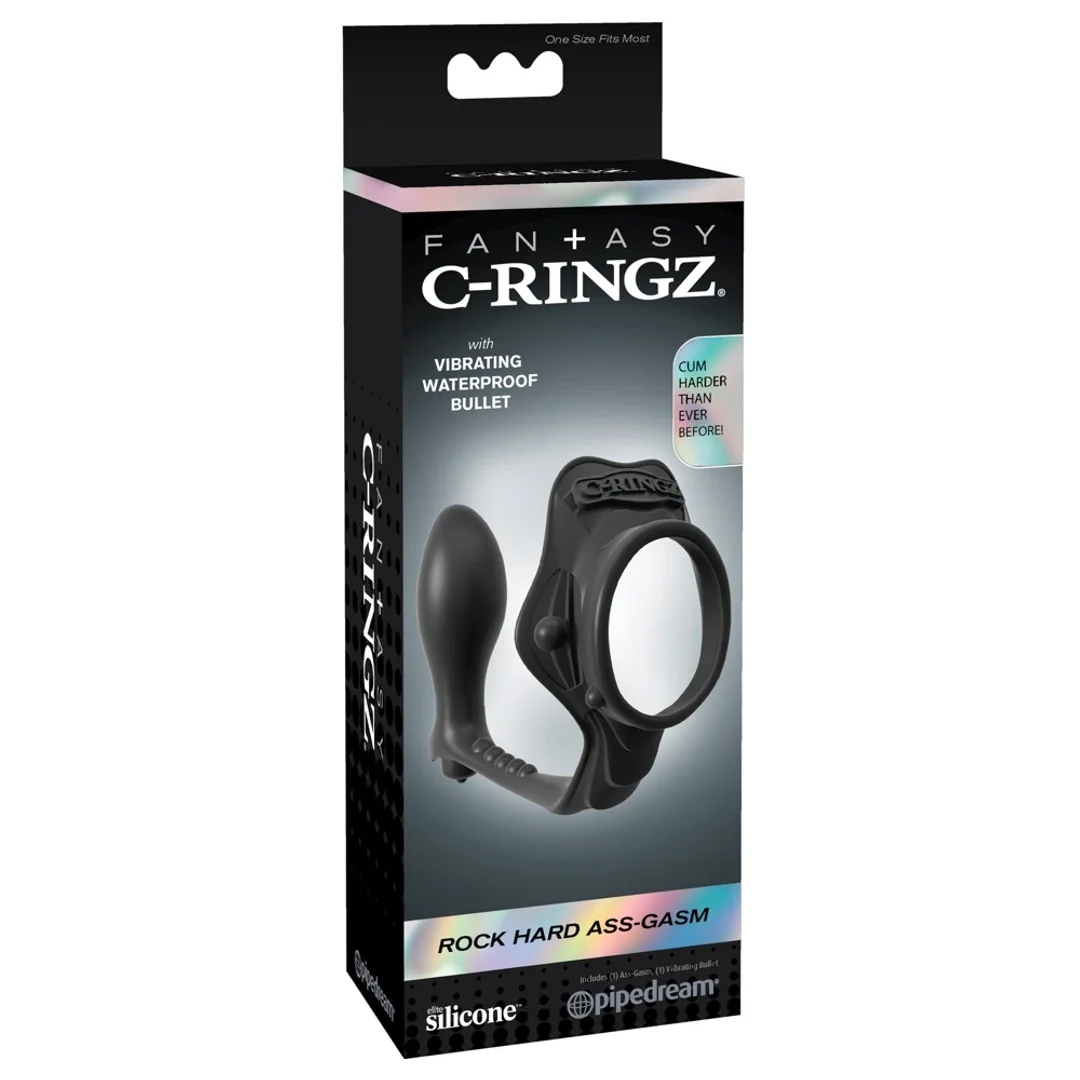 Fantasy C-Ringz Czarny Pierścień z Anatomiczną Wkładką Wibracyjną