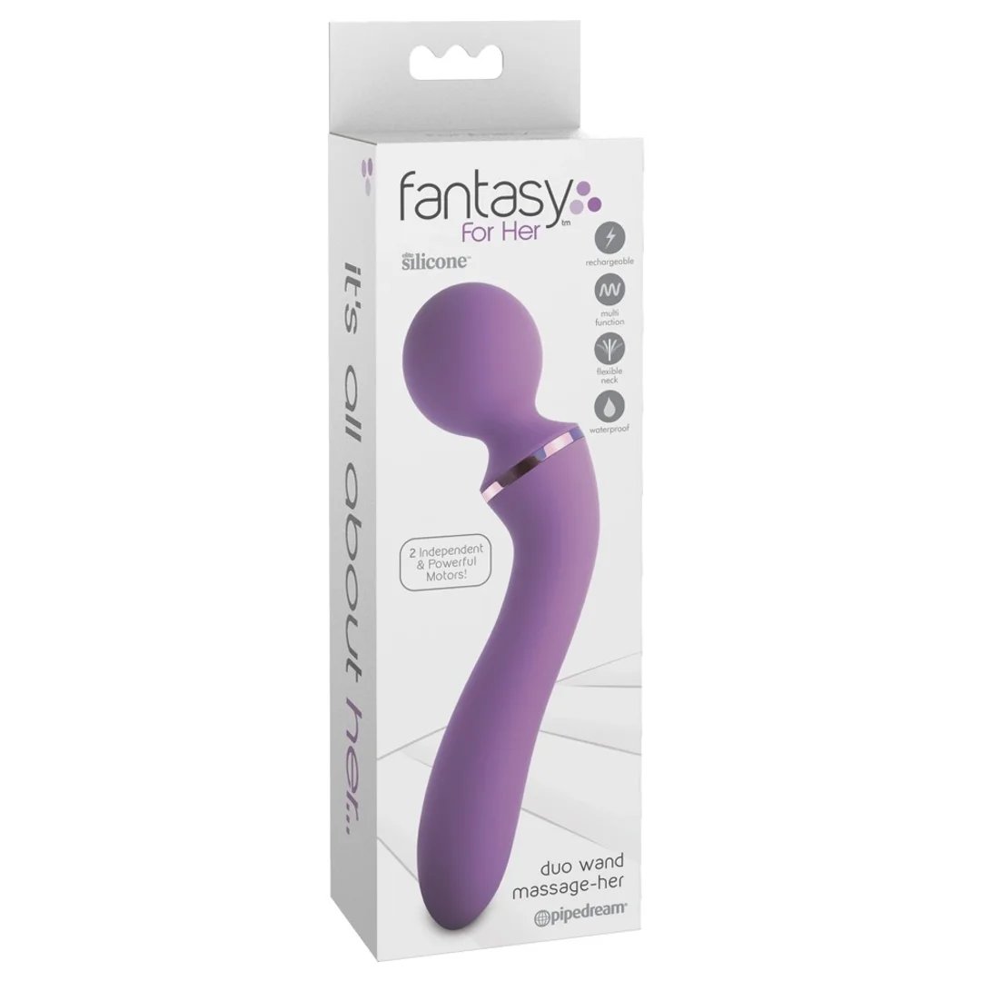 Fantasy For Her Masażer dwufunkcyjny 19,5cm fioletowy silikonowy