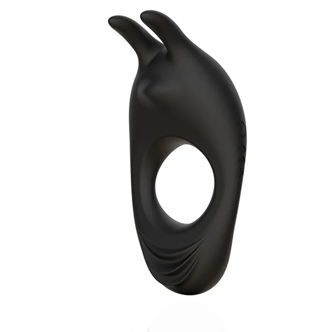 FeelzToys Zeus Black - Pierścień wibrujący z podwojnym napędem, czarny