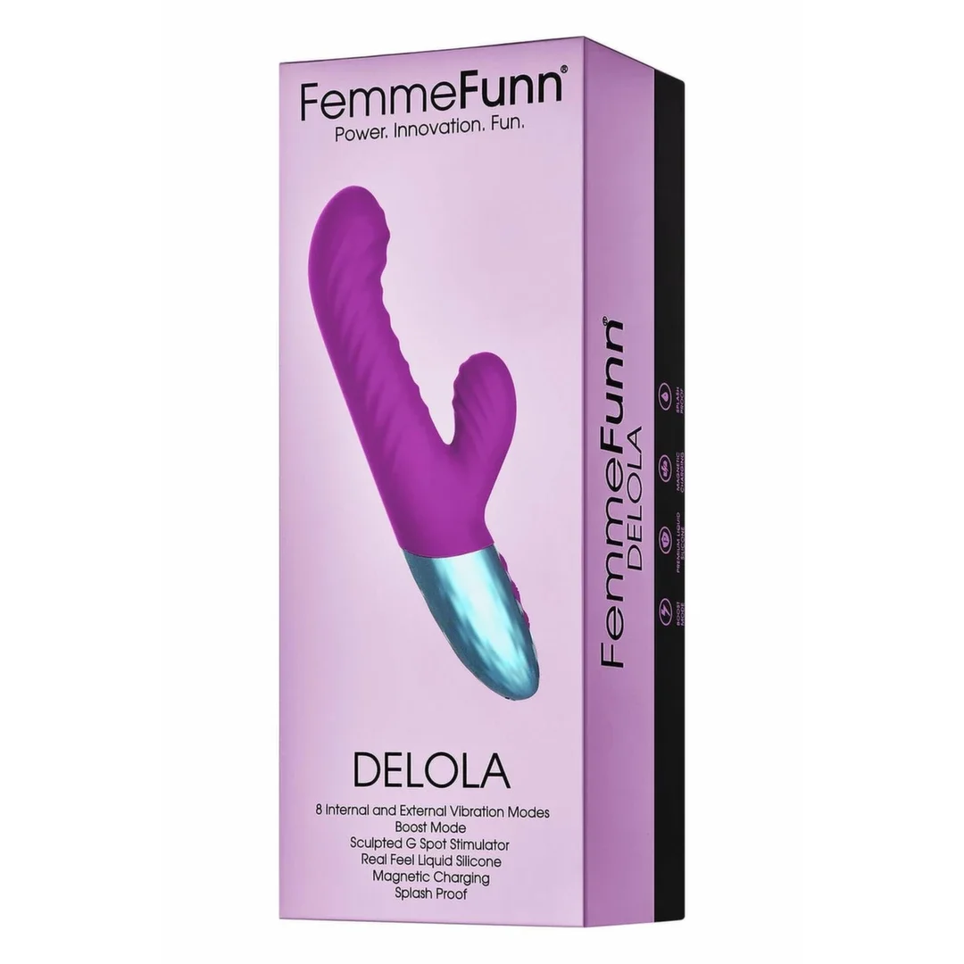 FemmeFunn Delola Purple - Wibrujący model z podwojną gęstością, 8 trybow