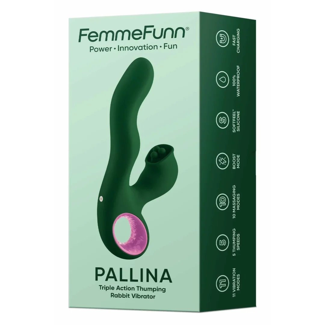 FemmeFunn Pallina Dark Green - zaawansowany masażer kulkowy, 11 trybow