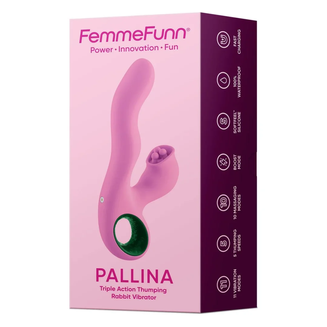 FemmeFunn Pallina Pink - silikonowy masażer z funkcją rotacji i wibracji