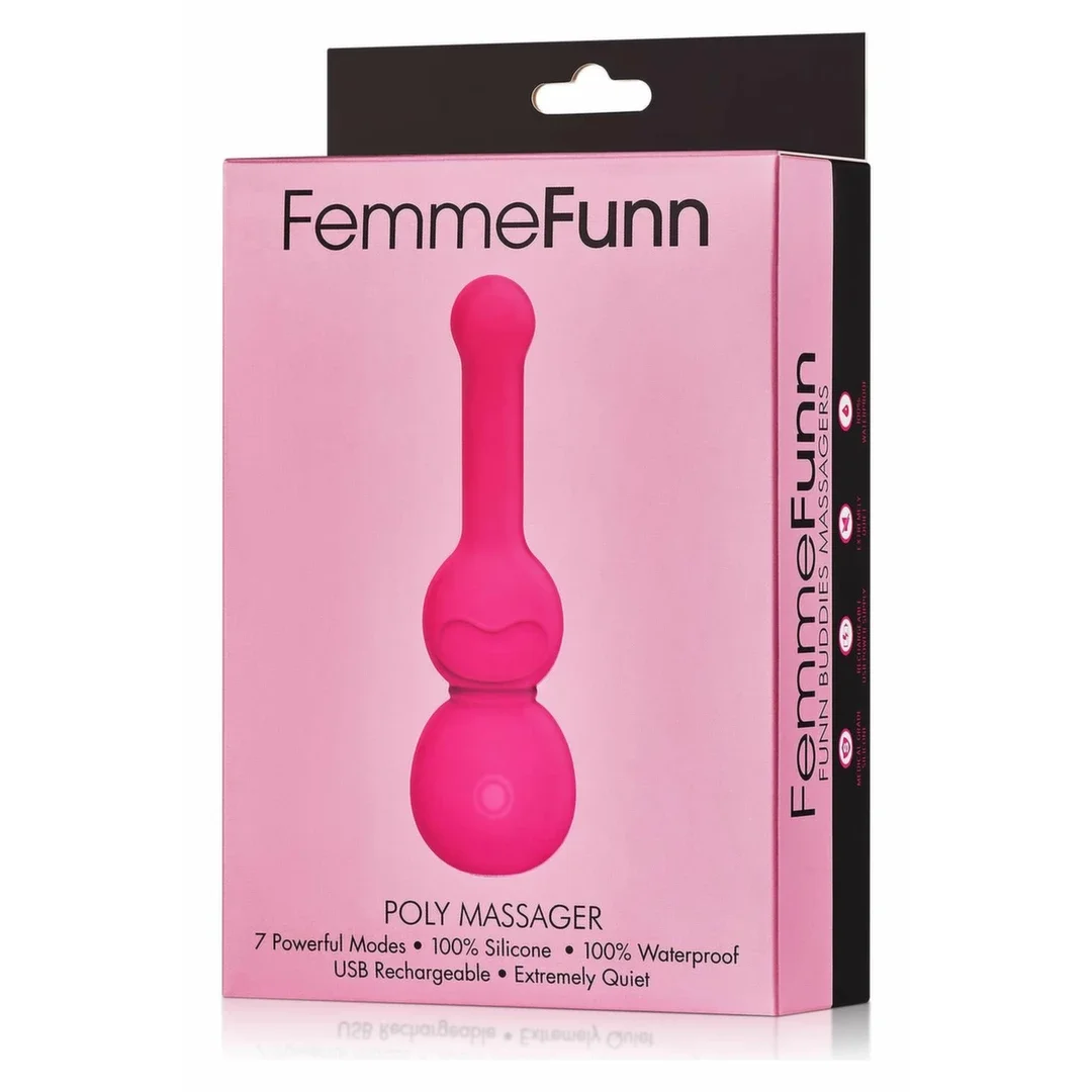 FemmeFunn Poly Massager Pink - kompaktowy masażer silikonowy 7 trybow