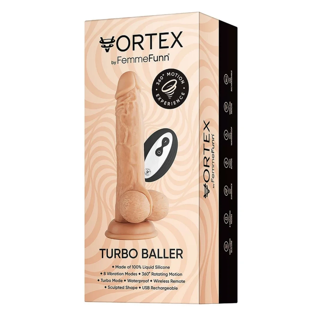 FemmeFunn Turbo Baller Nude - bezprzewodowa maszyna intymna z rotacją