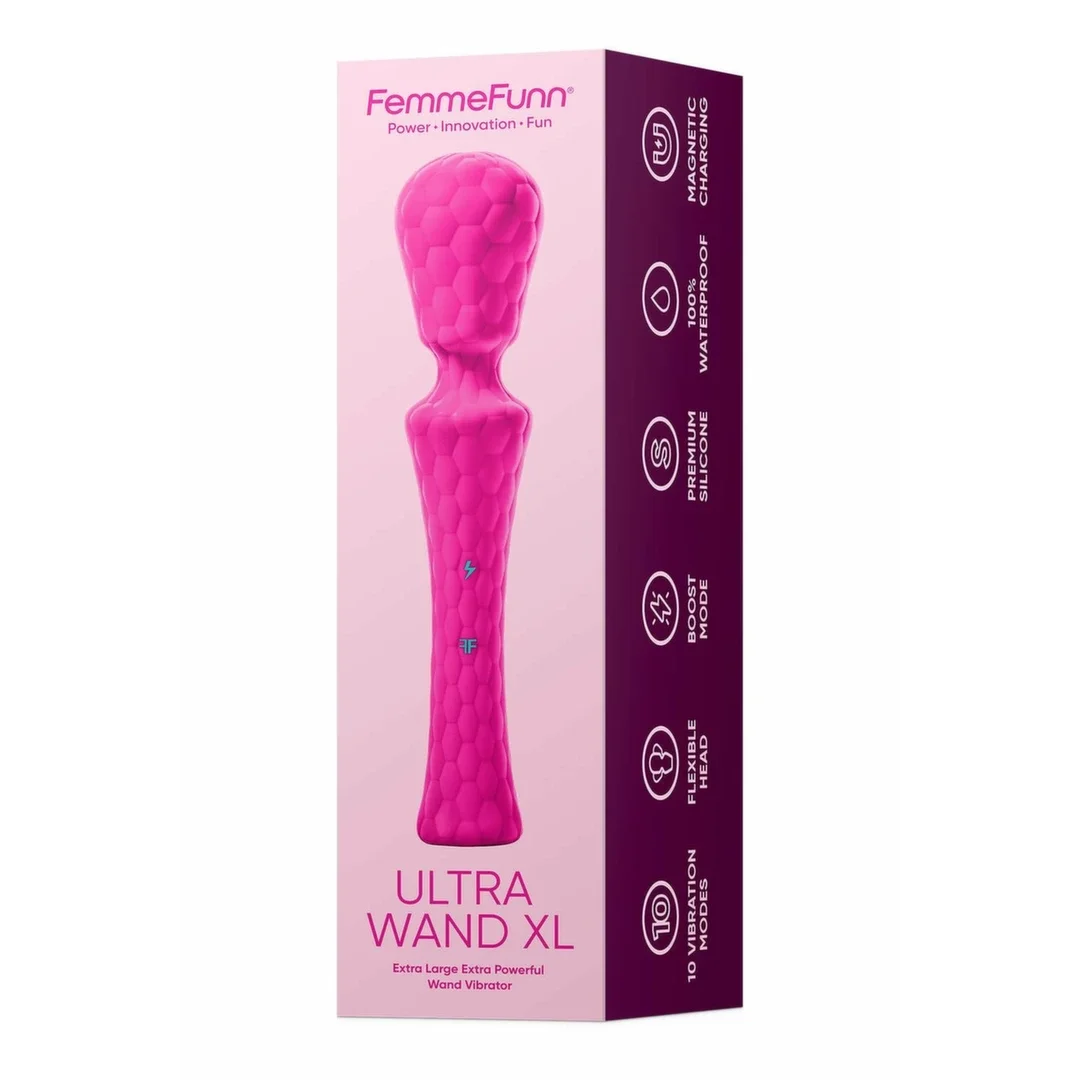 FemmeFunn Ultra Wand XL Pink - duży masażer osobisty, 10 trybow