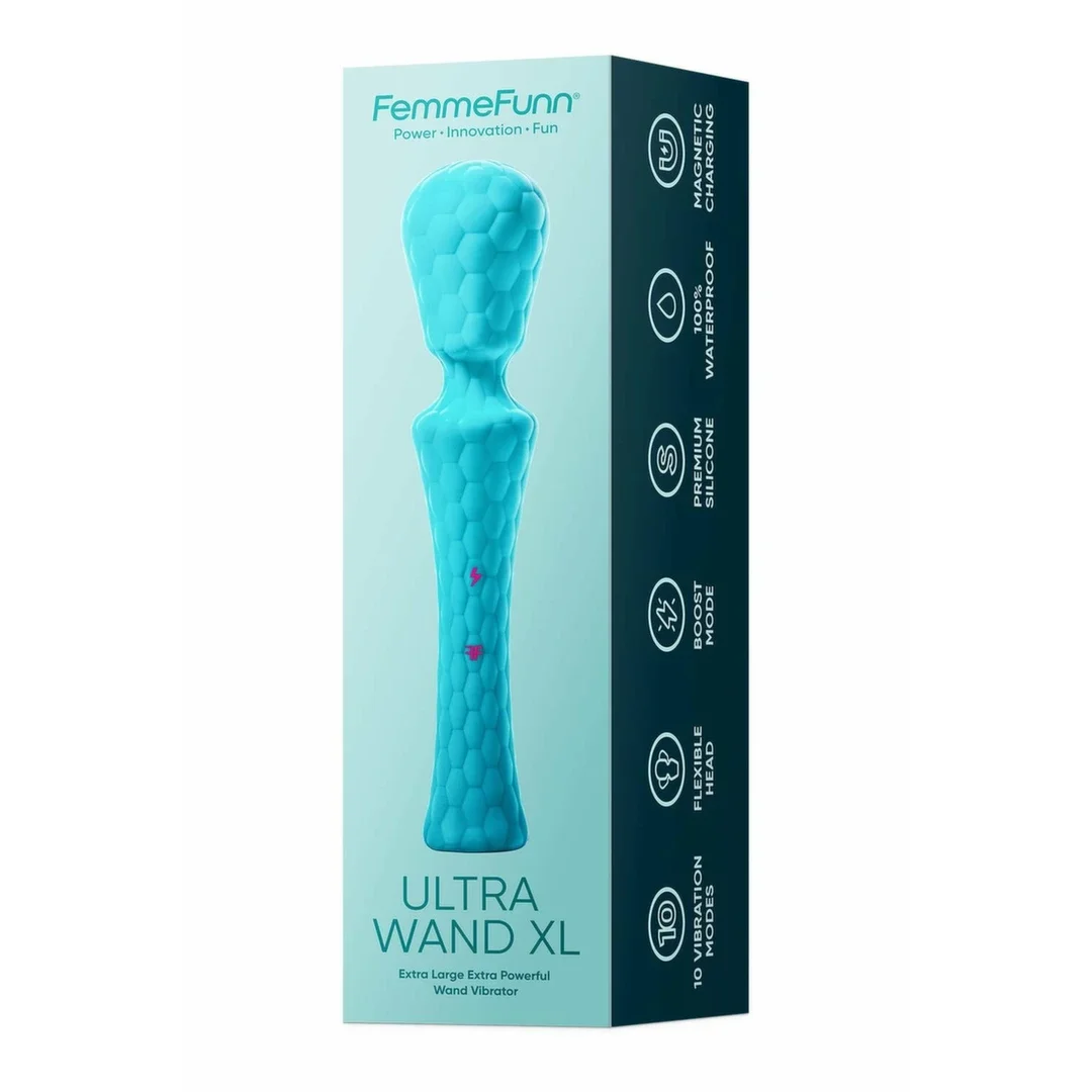 FemmeFunn Ultra Wand XL Turquoise - duży masażer osobisty, 10 trybow