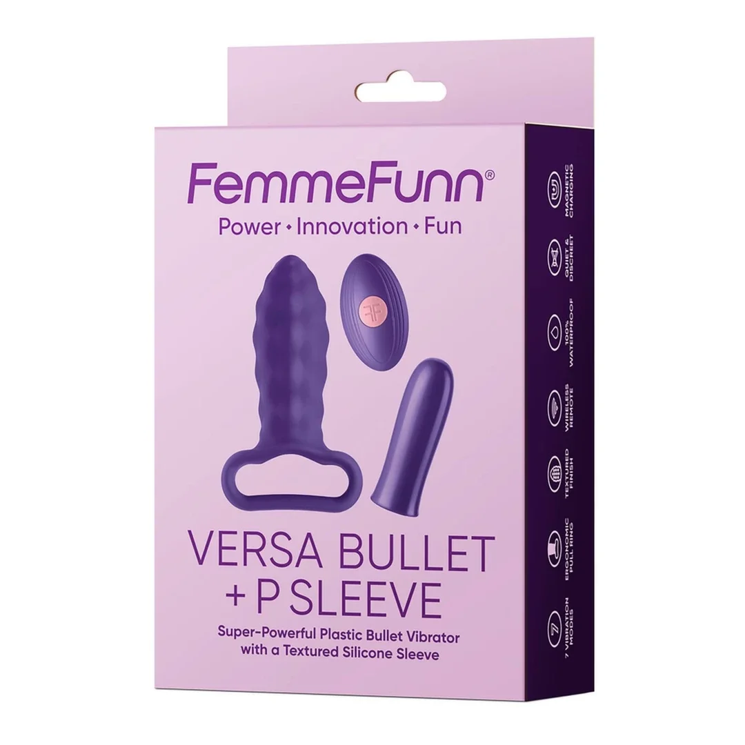 FemmeFunn Versa Bullet z nakładką P, fioletowy, wodoodporny