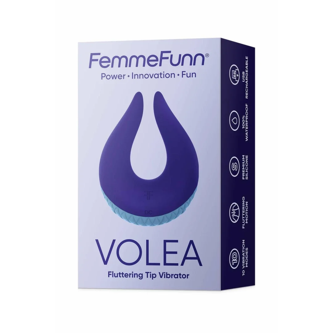 FemmeFunn Volea Dark Purple/Lt Blue - wibrujący masażer punktowy, 10 trybow