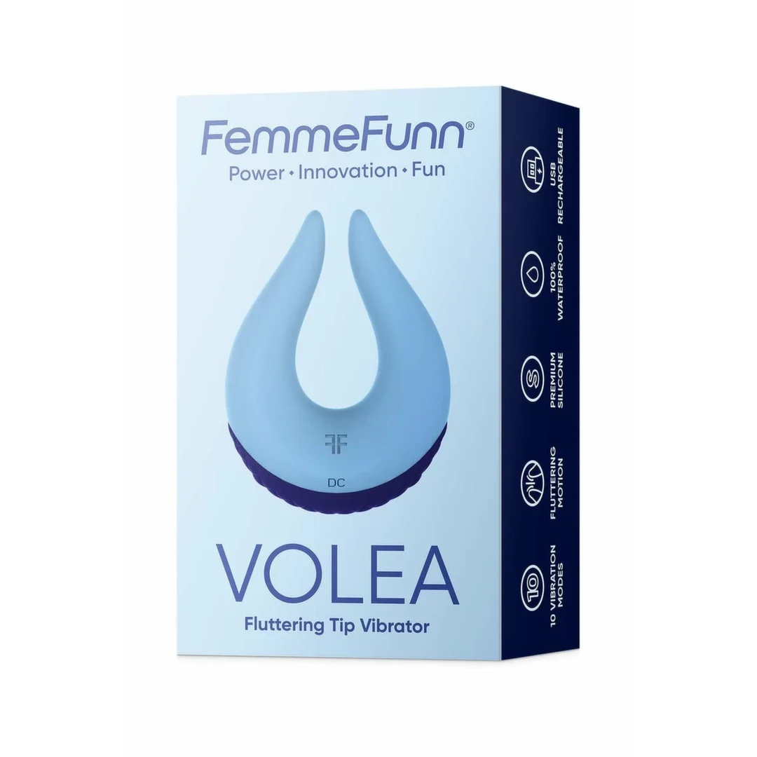 FemmeFunn Volea Light Blue/Dark Purple - Wibrator z ruchomą końcowką, 10 trybow