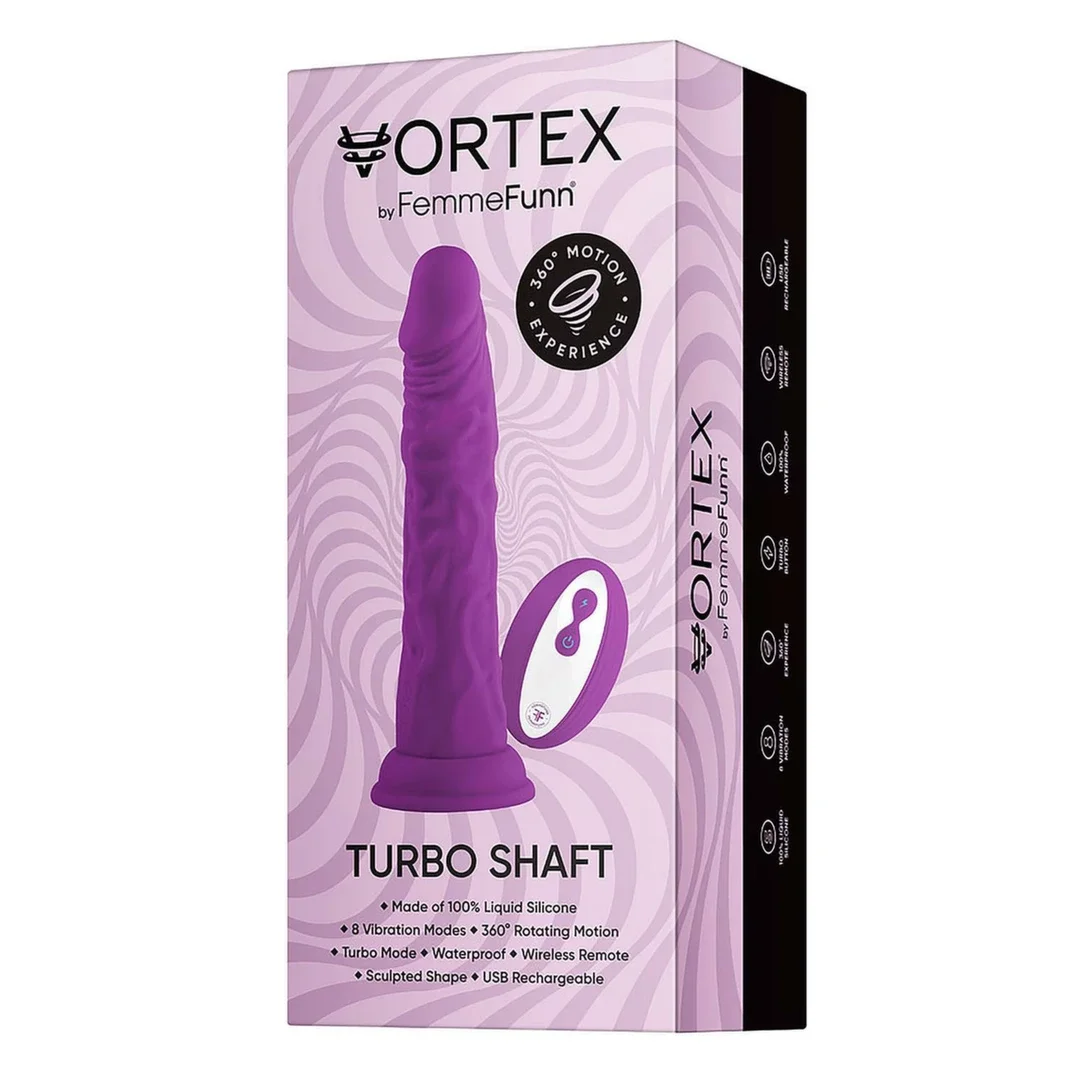 FemmeFunn Wireless Turbo Shaft Purple - obrotowy model z przyssawką 21,6 cm
