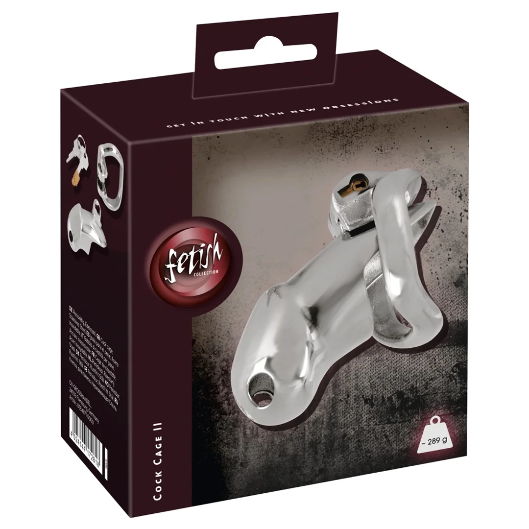 Fetish Collection Chastity Cage II metalowy system zabezpieczający 8,5 cm