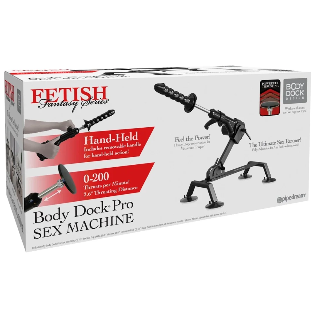 Fetish Fantasy Body Dock Pro - System pchający z pilotem, czarny