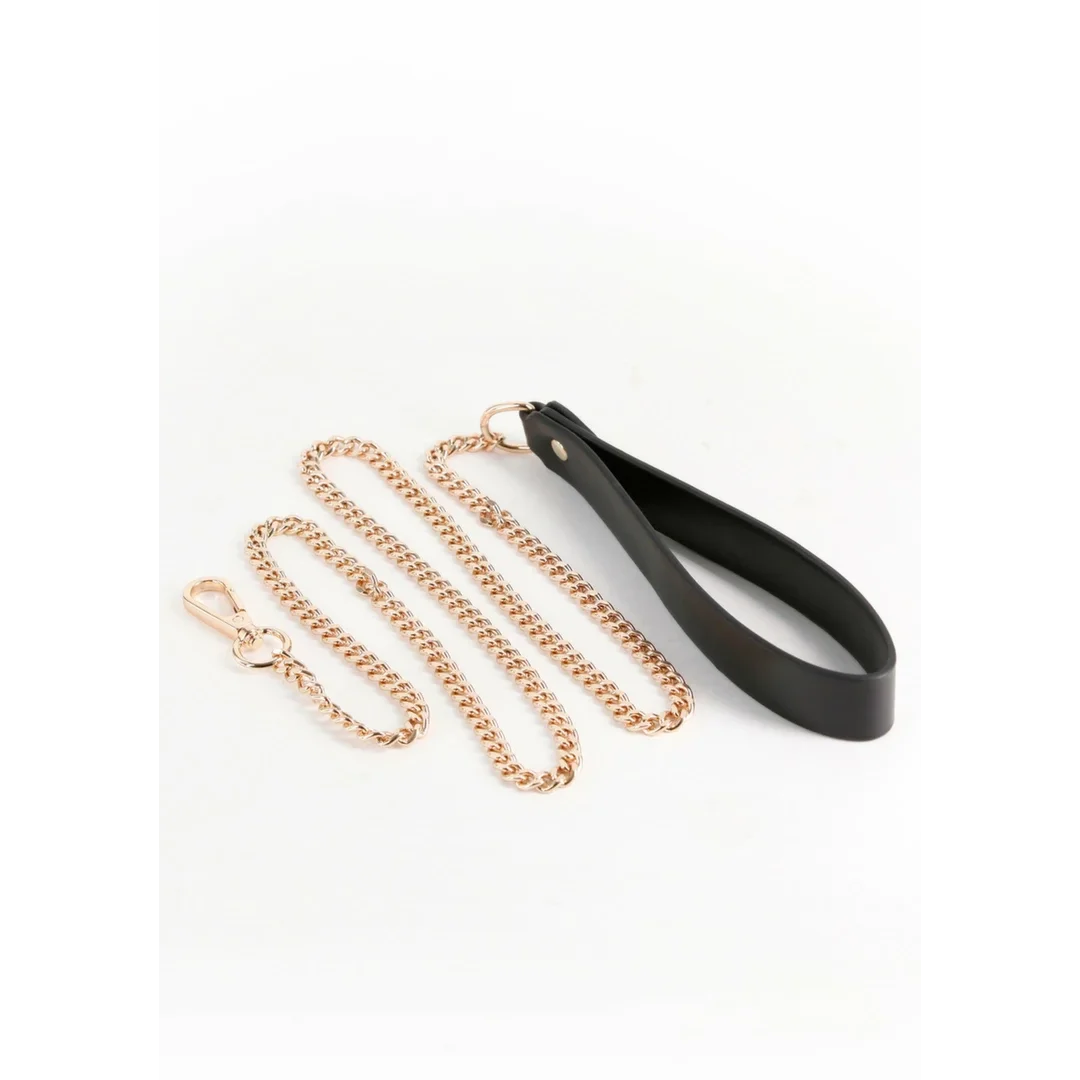 Fetish & Fashion Nyx Leash smycz z miękkim uchwytem złoty łańcuch
